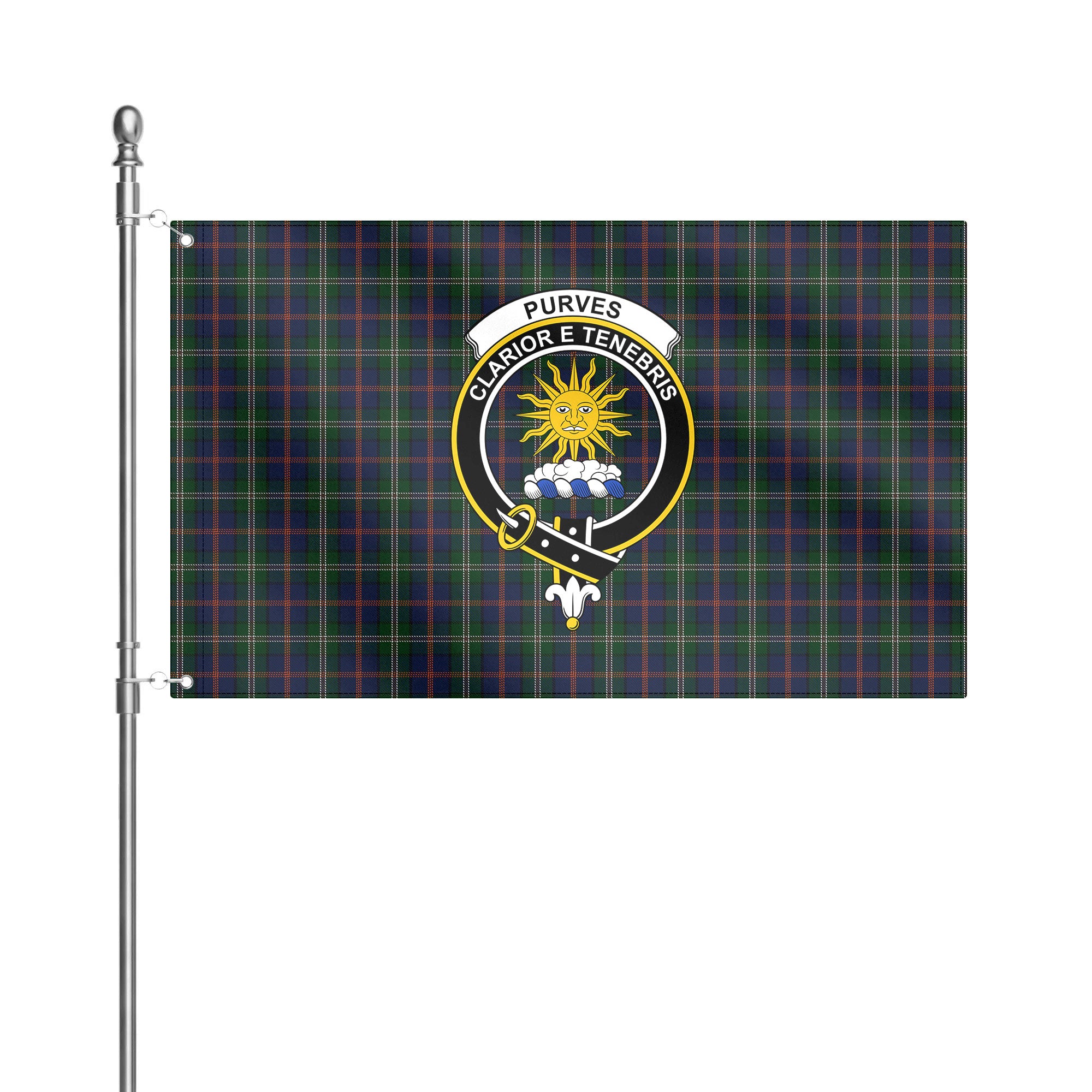 Purves Tartan Crest House Flag