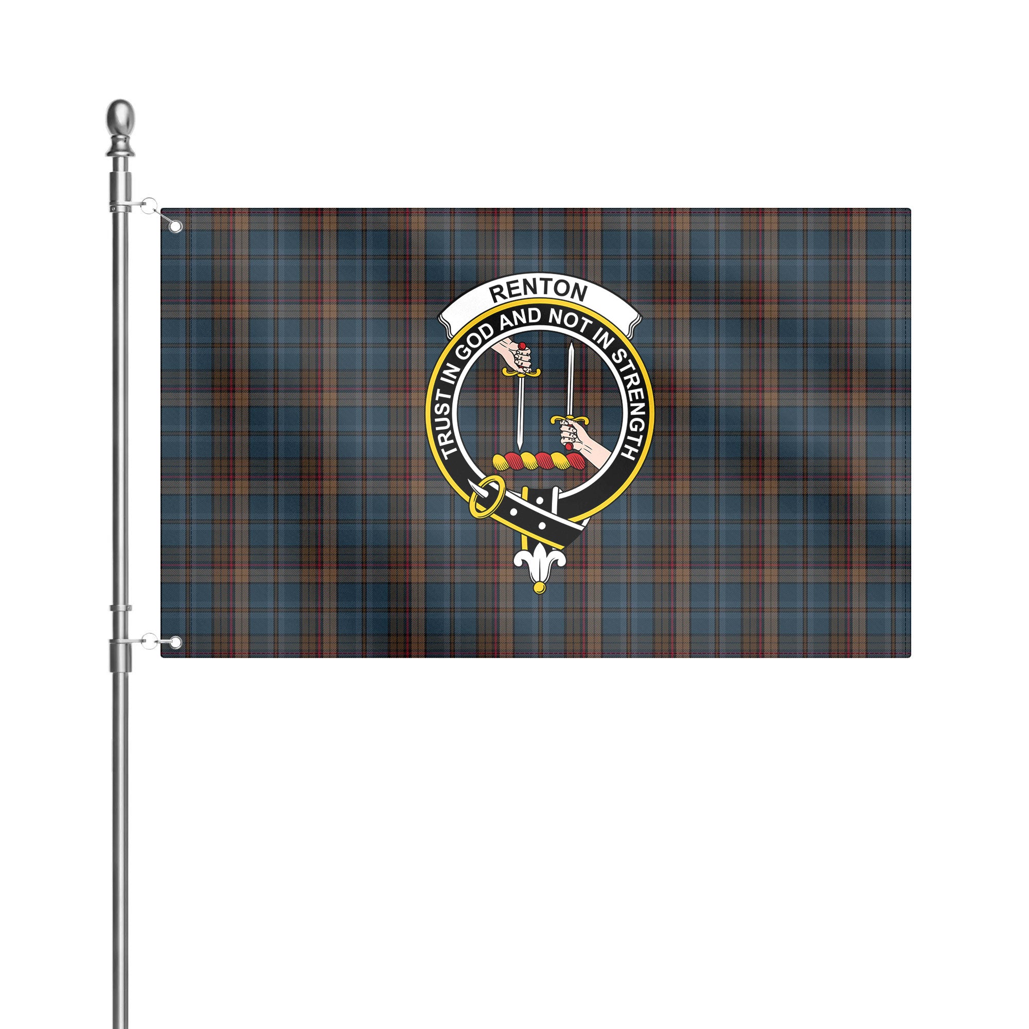 Renton Tartan Crest House Flag