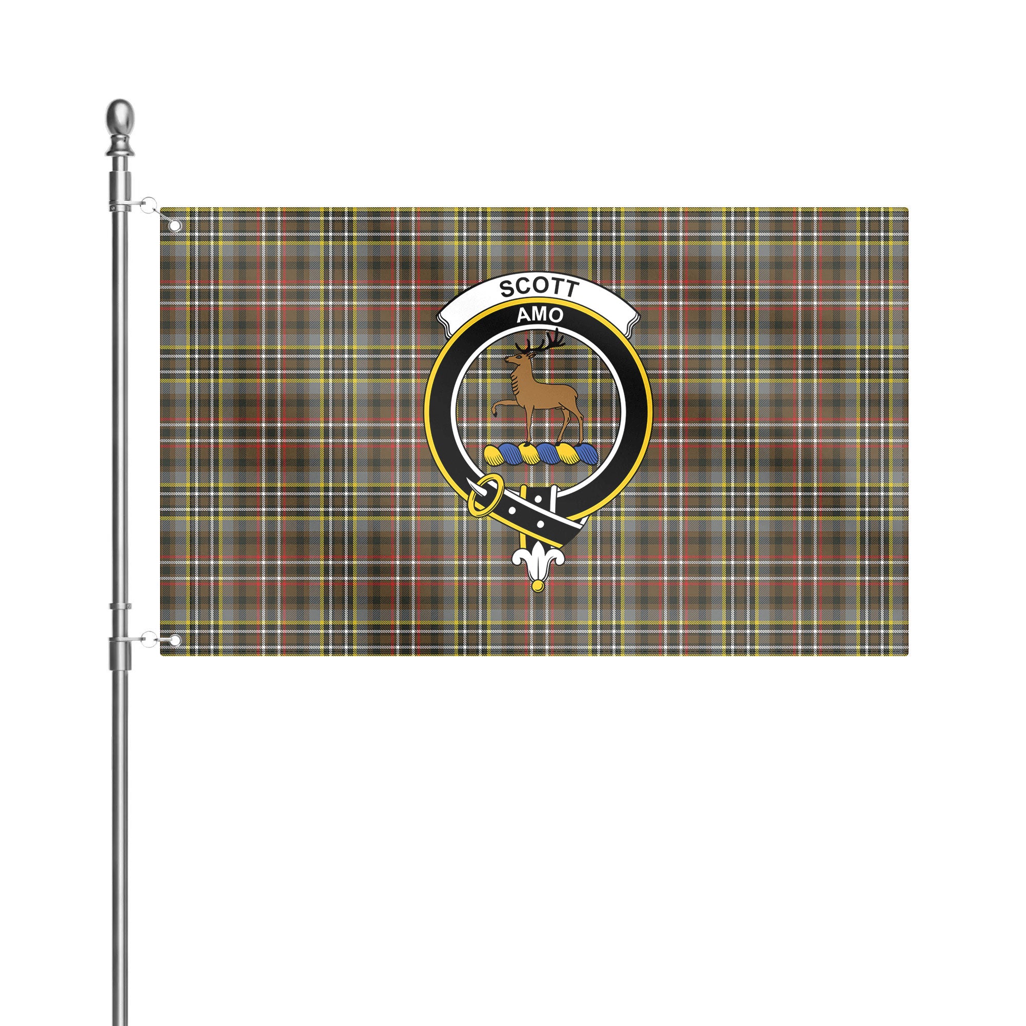 Scott Green Weathered Tartan Crest House Flag