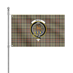Scott Green Weathered Tartan Crest House Flag