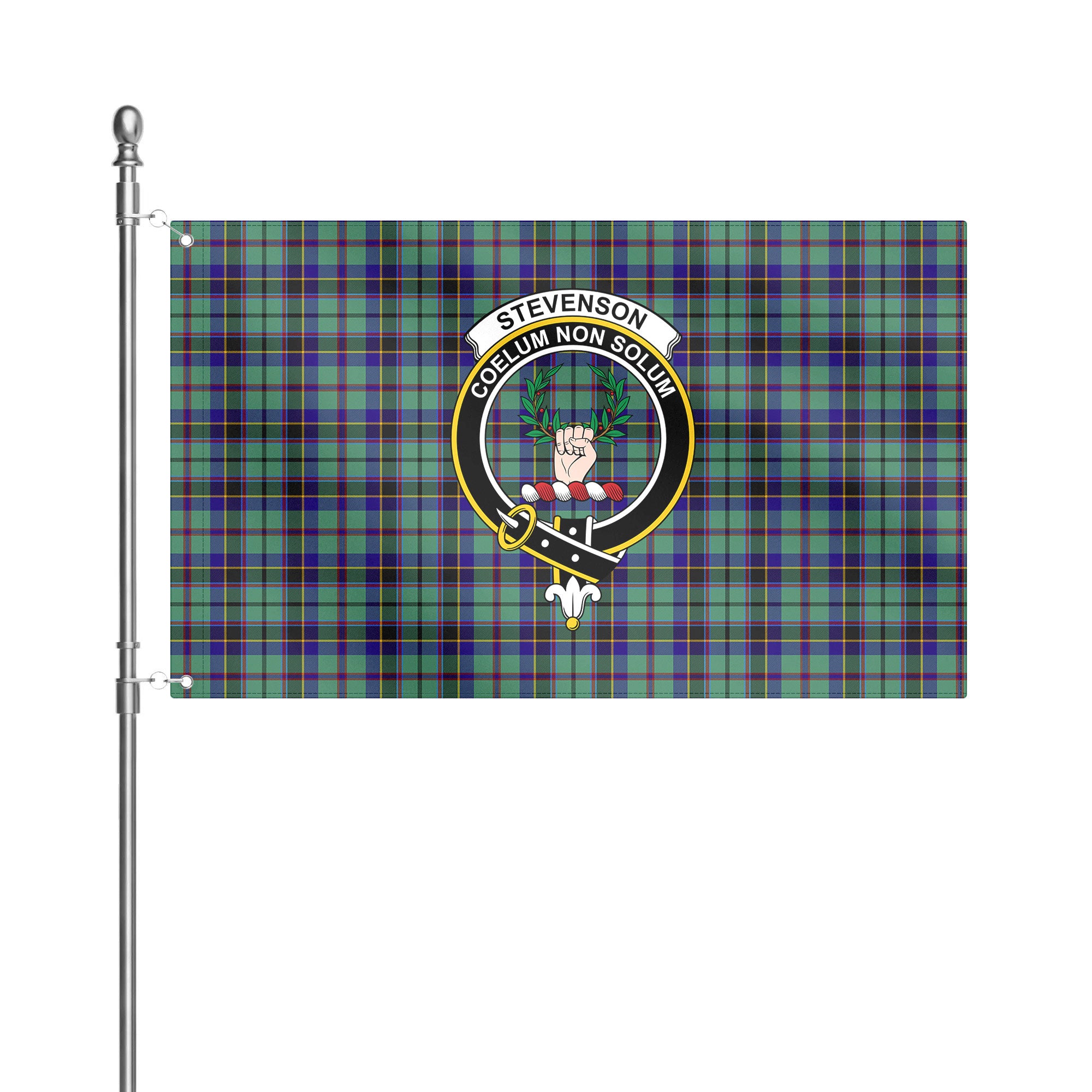 Stevenson Tartan Crest House Flag