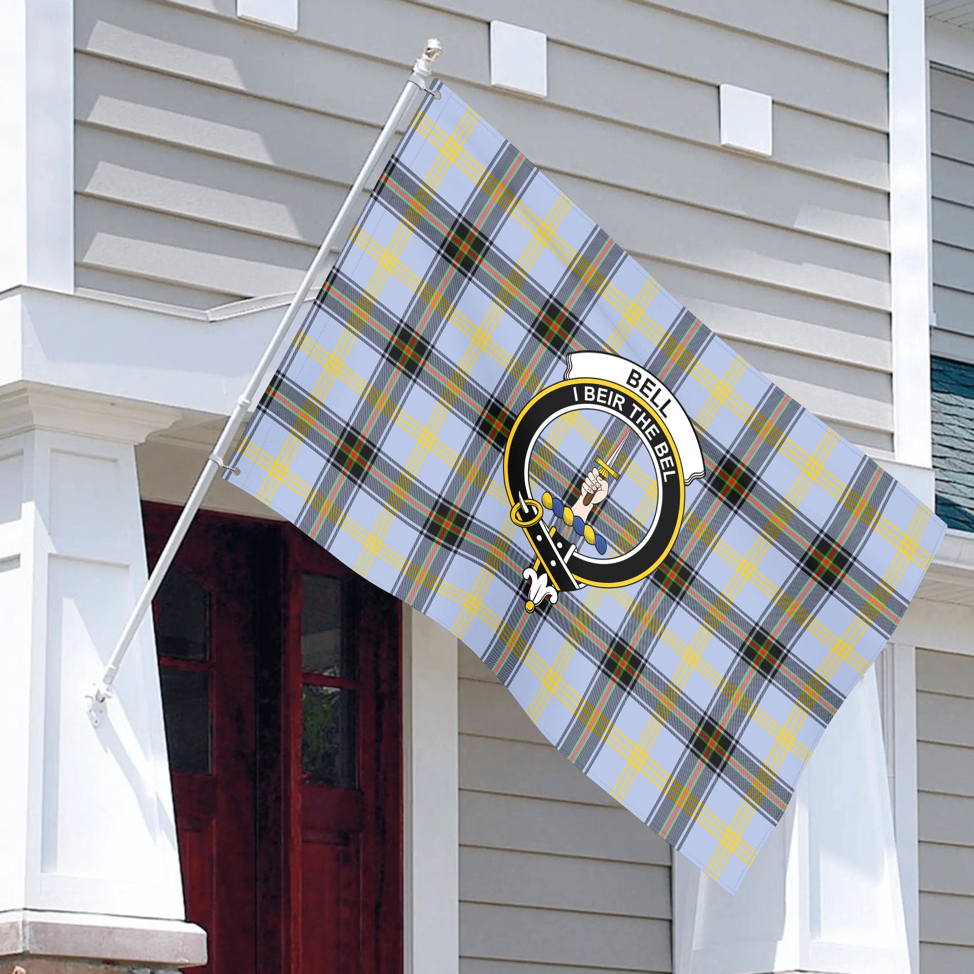 Bell of the Borders Tartan Crest House Flag