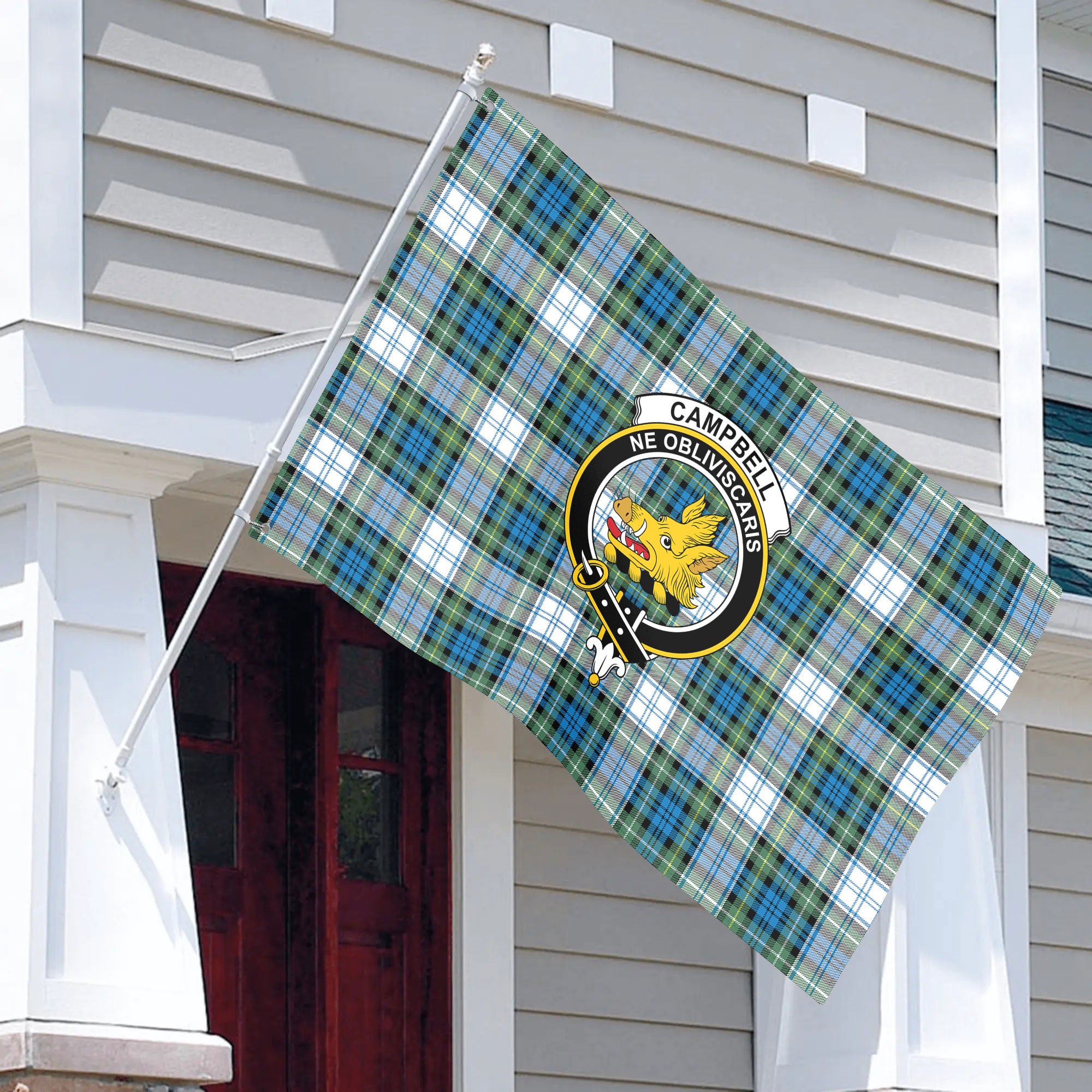 Campbell Dress Ancient Tartan Crest House Flag