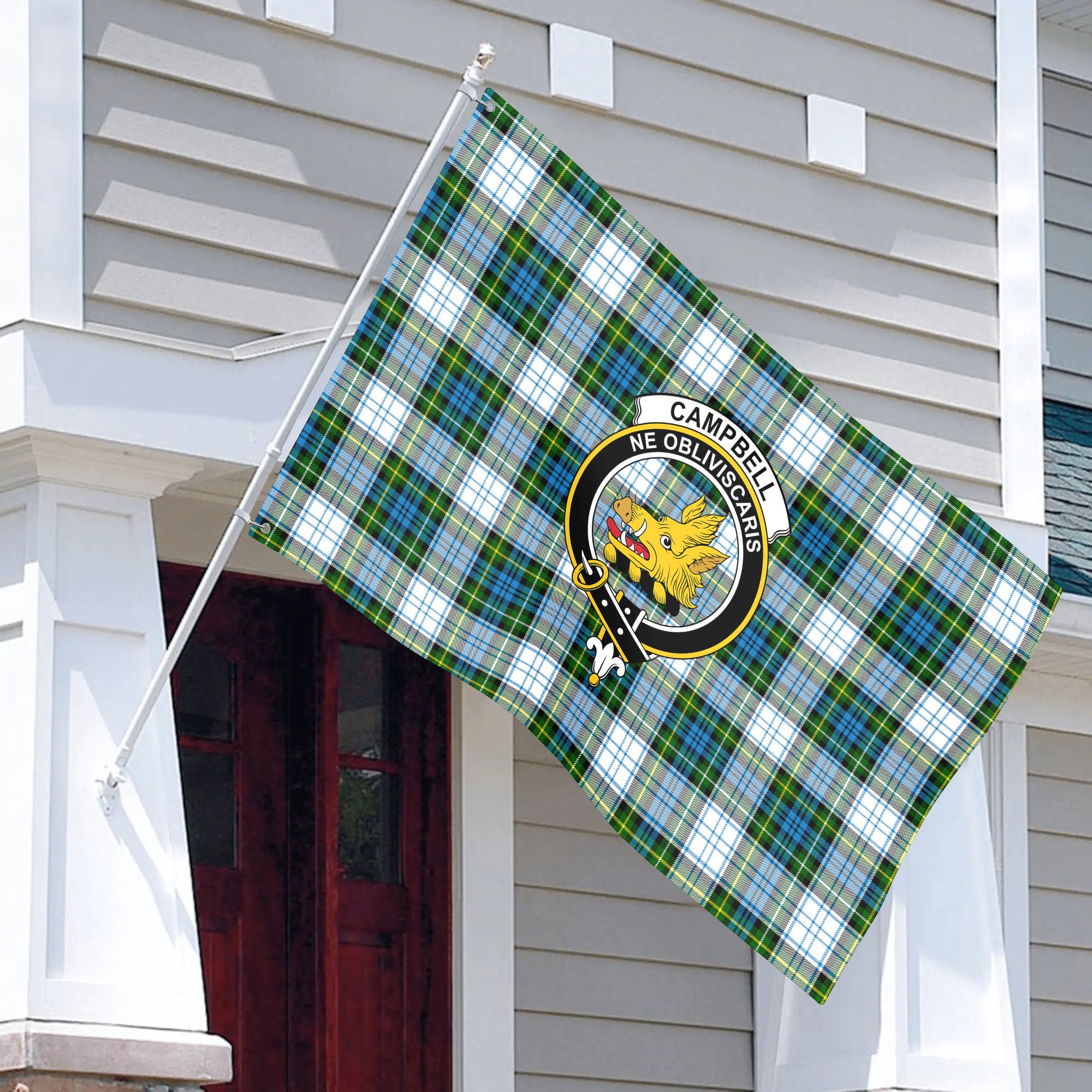 Campbell Dress Tartan Crest House Flag