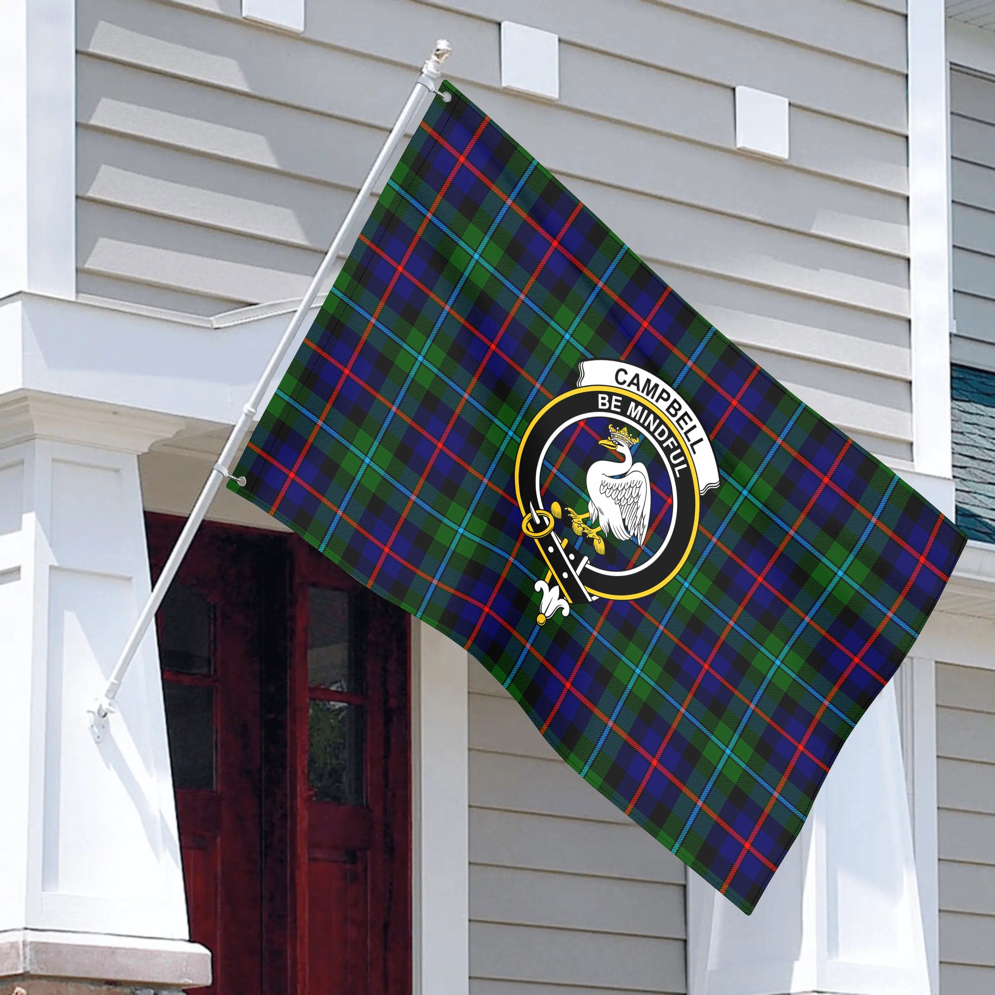 Campbell of Cawdor Modern Tartan Crest House Flag