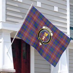 Chisholm Hunting Modern Tartan Crest House Flag