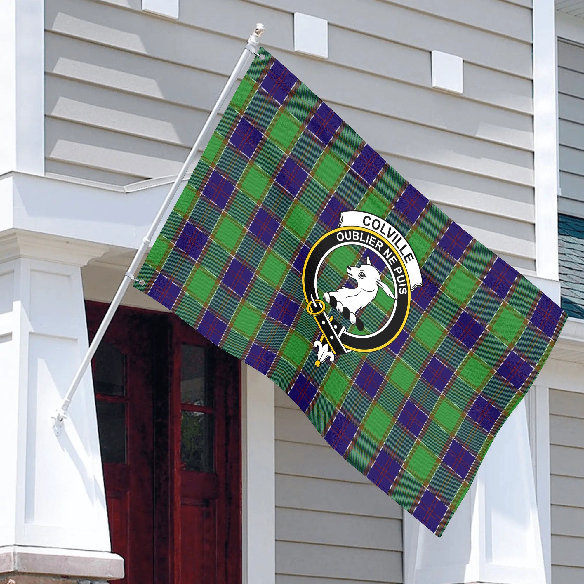 Colville Tartan Crest House Flag