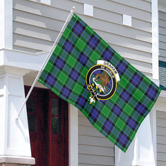 Graham of Menteith Modern Tartan Crest House Flag