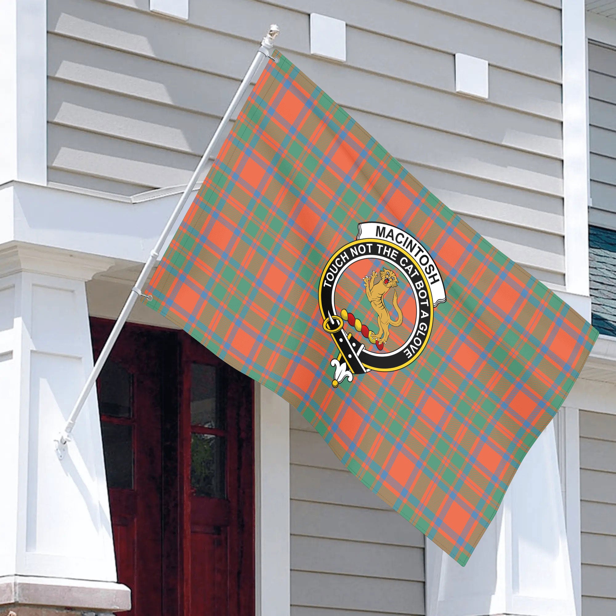 MacIntosh Ancient Tartan Crest House Flag