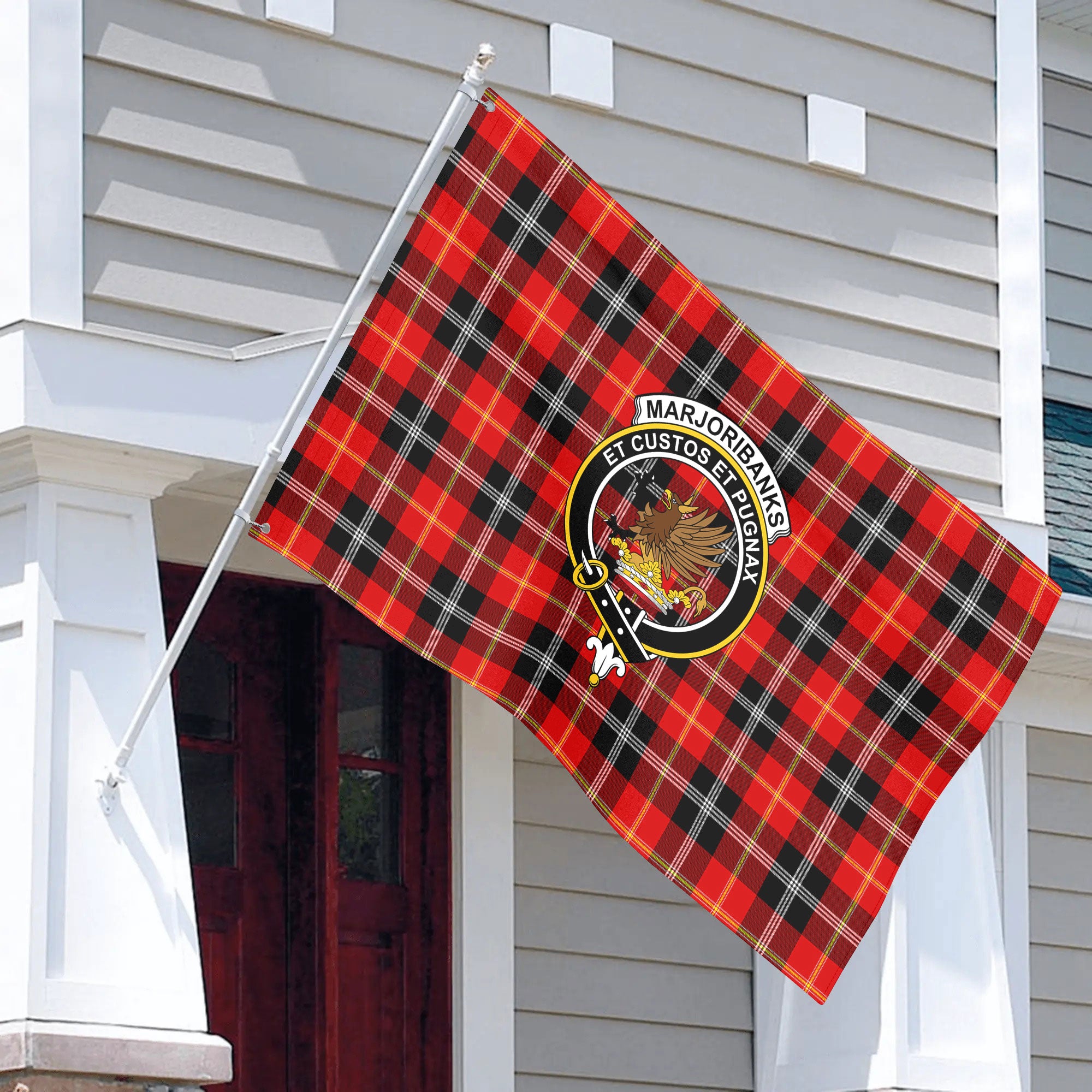 Marjoribanks Tartan Crest House Flag