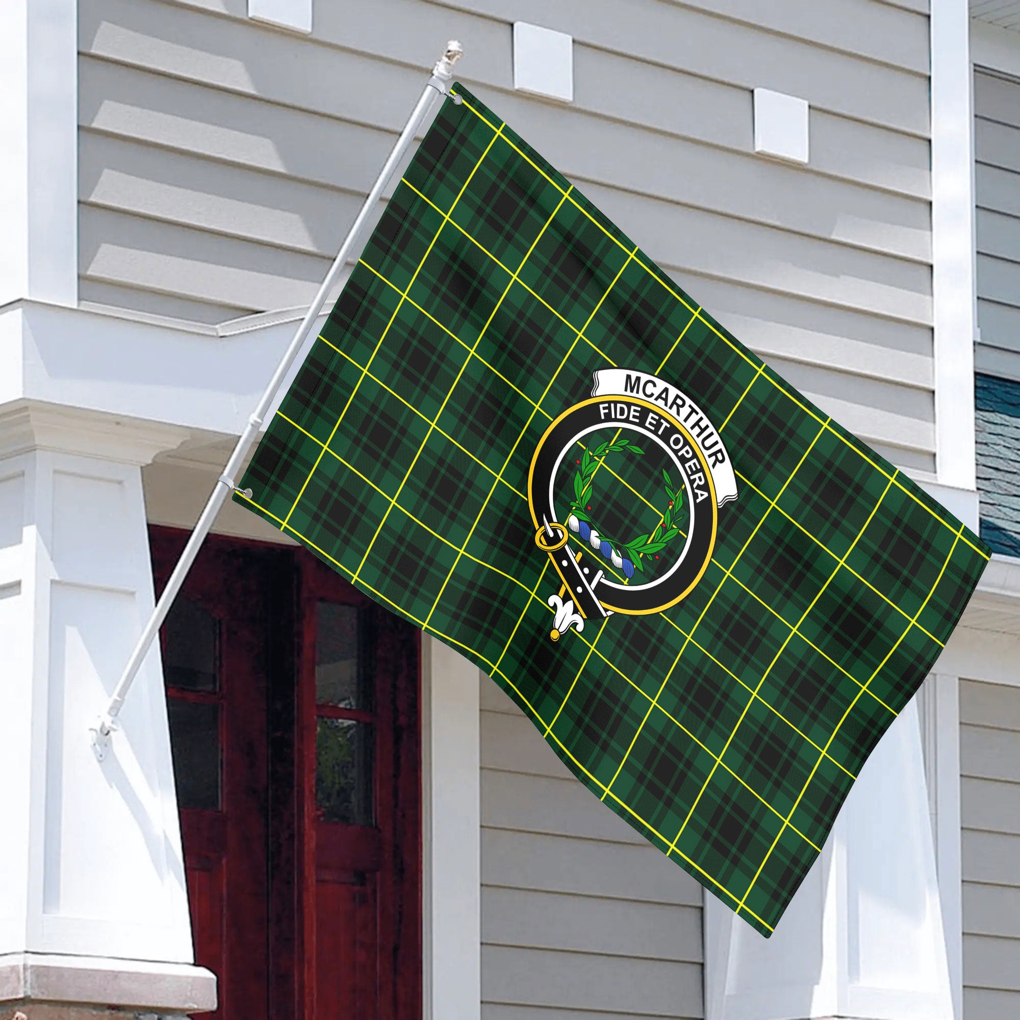 McArthur Modern Tartan Crest House Flag