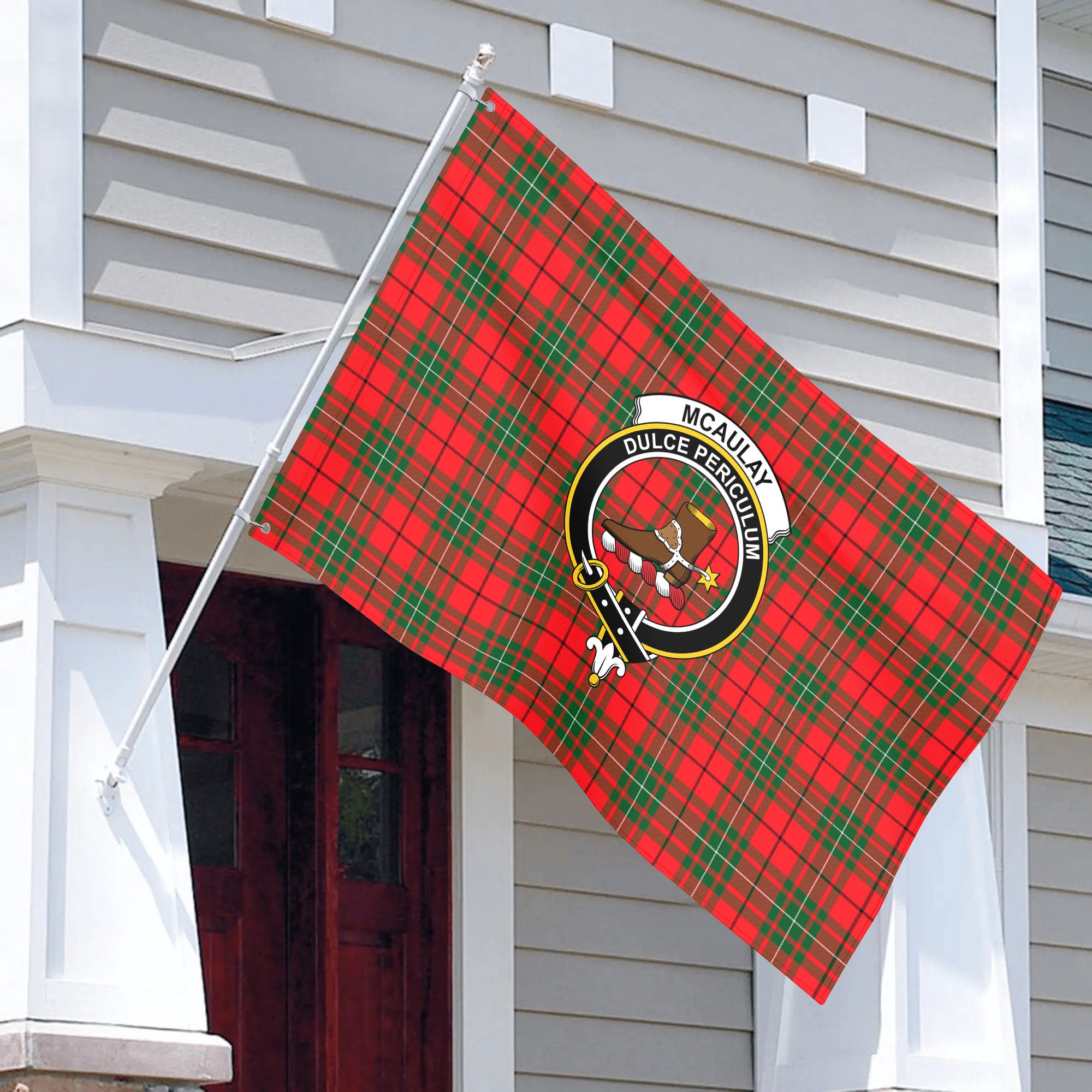 McAulay Modern Tartan Crest House Flag