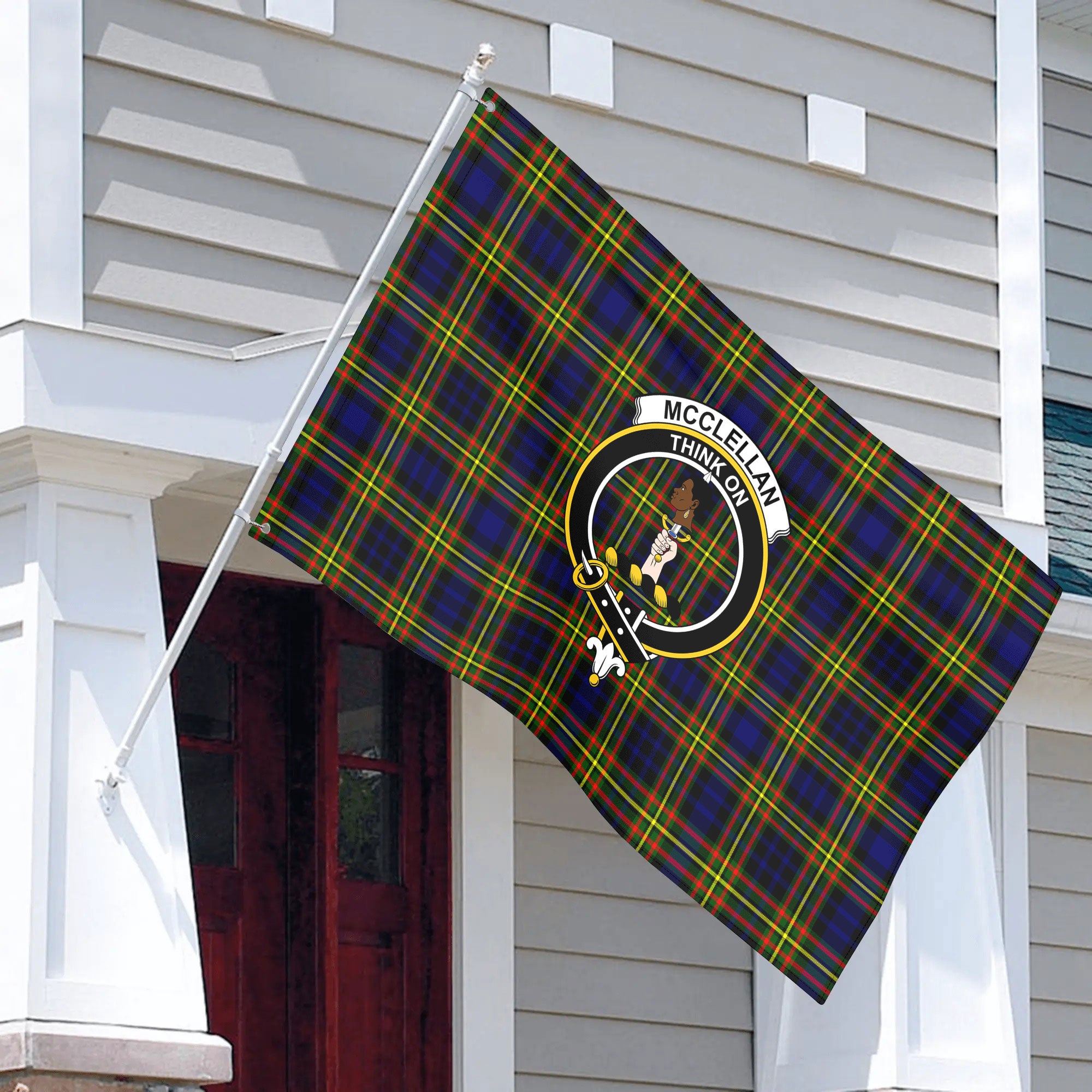 McClellan Modern Tartan Crest House Flag