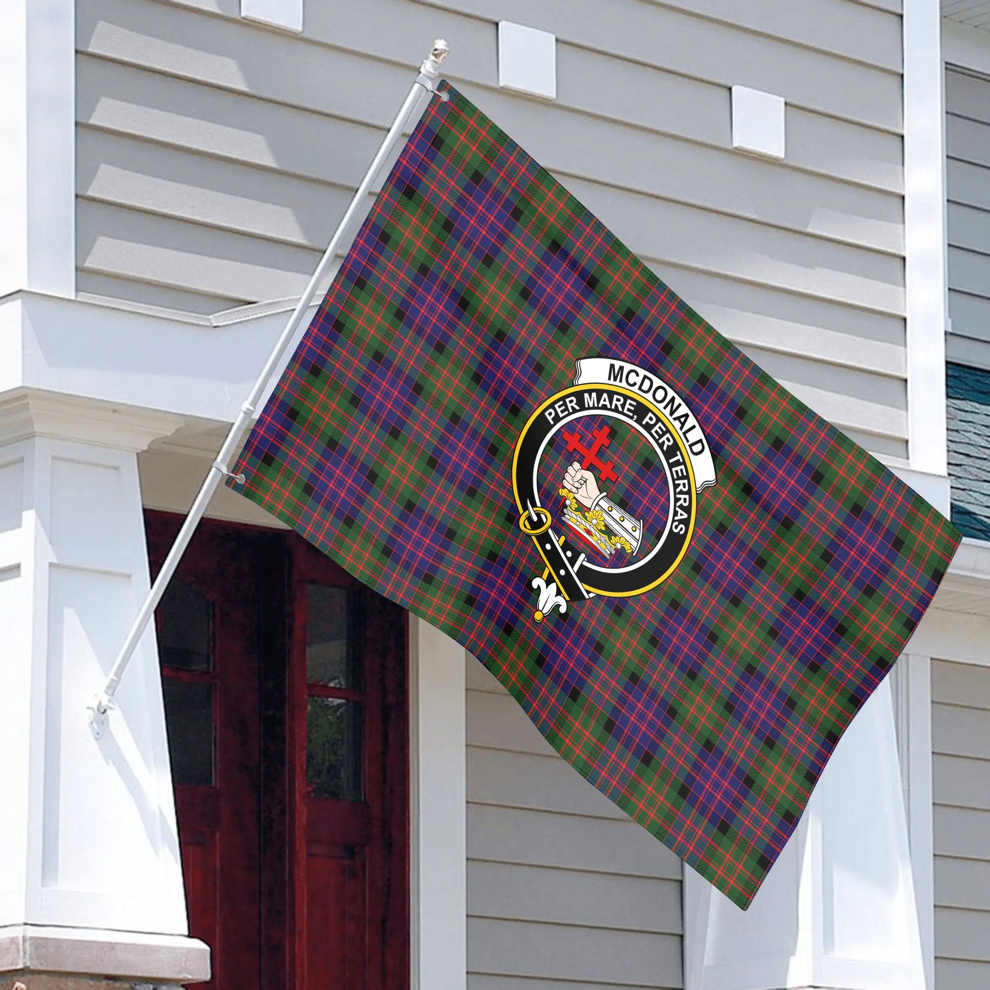 McDonald Modern Tartan Crest House Flag