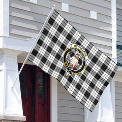 McFarlane Black - White Tartan Crest House Flag