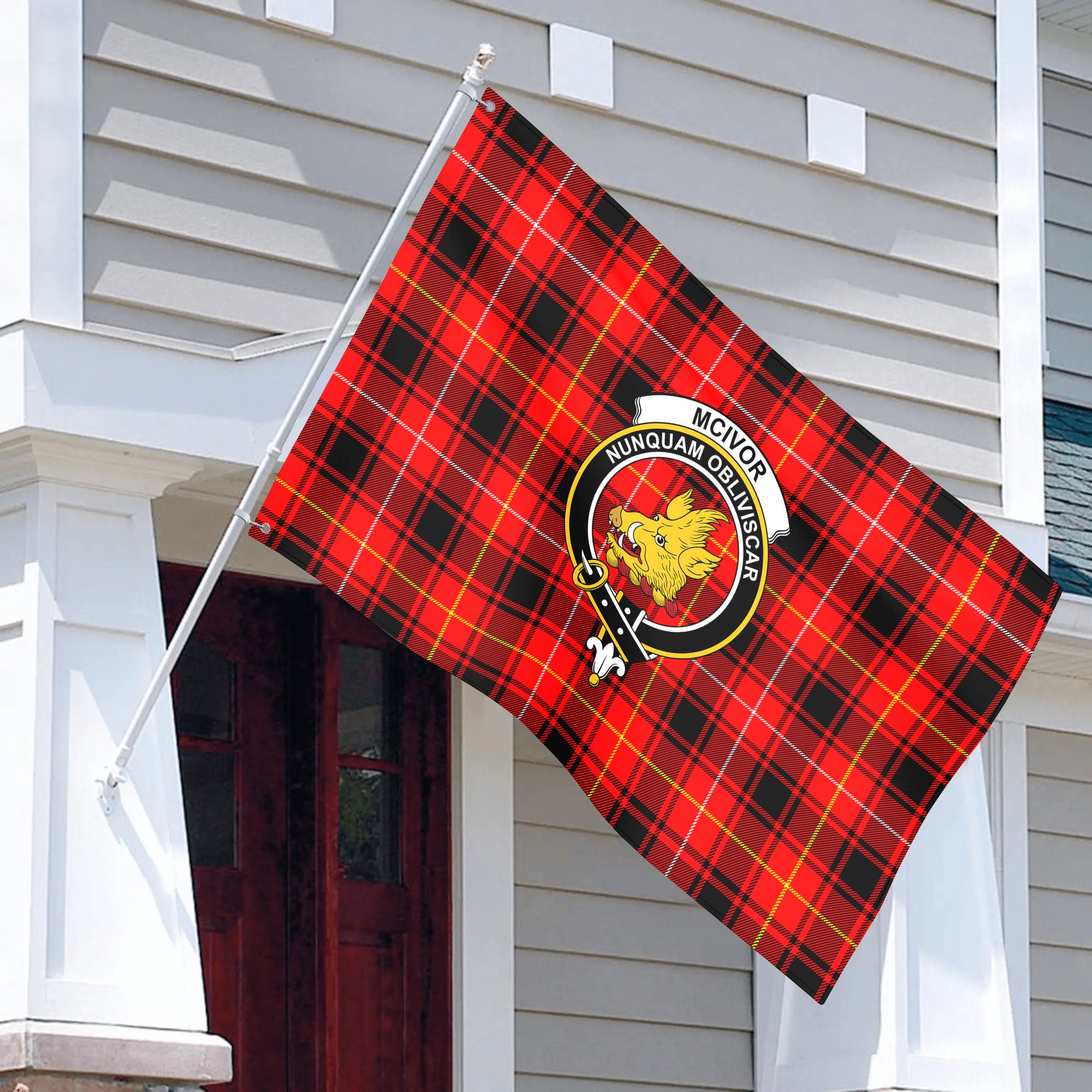 McIvor Tartan Crest House Flag