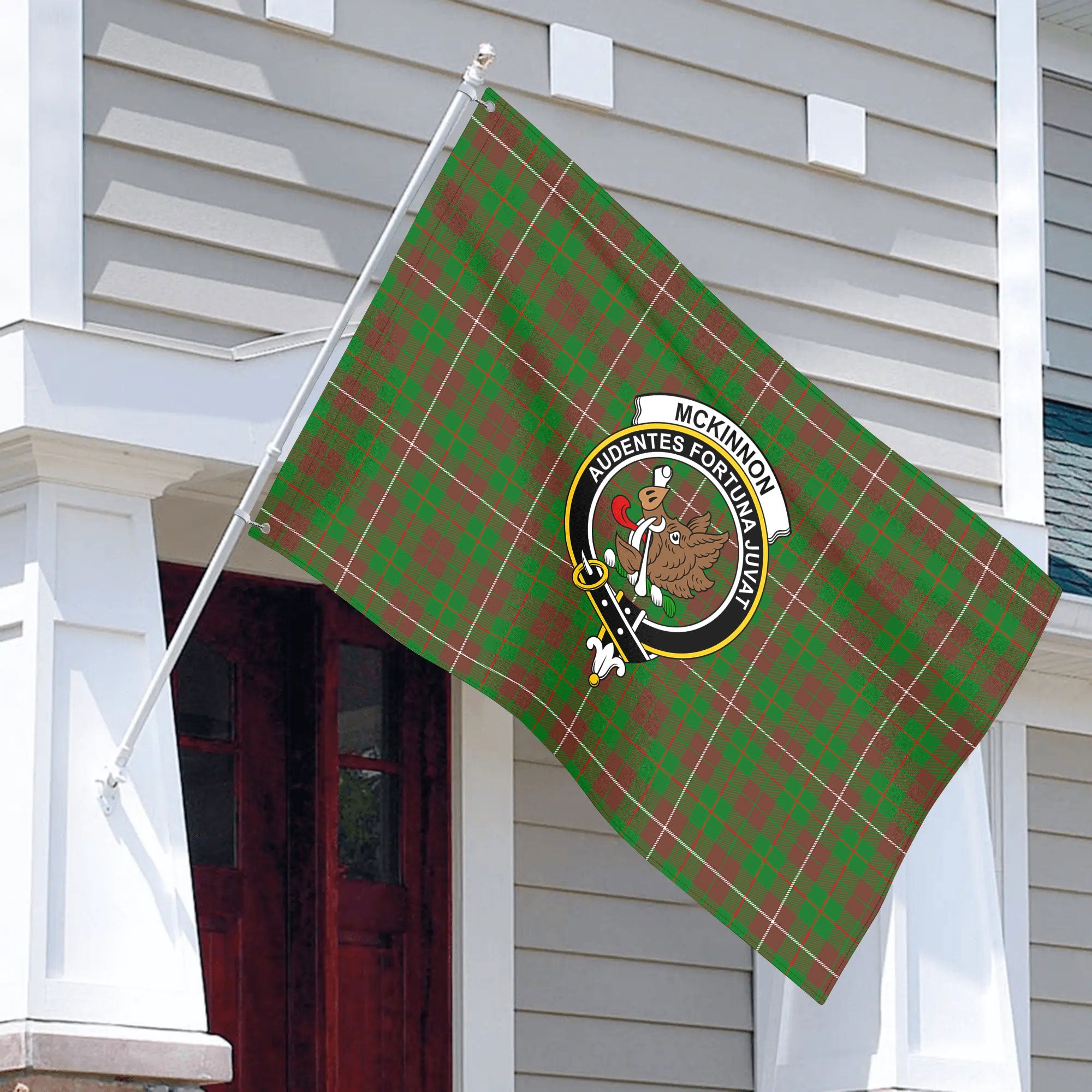 McKinnon Hunting Modern Tartan Crest House Flag