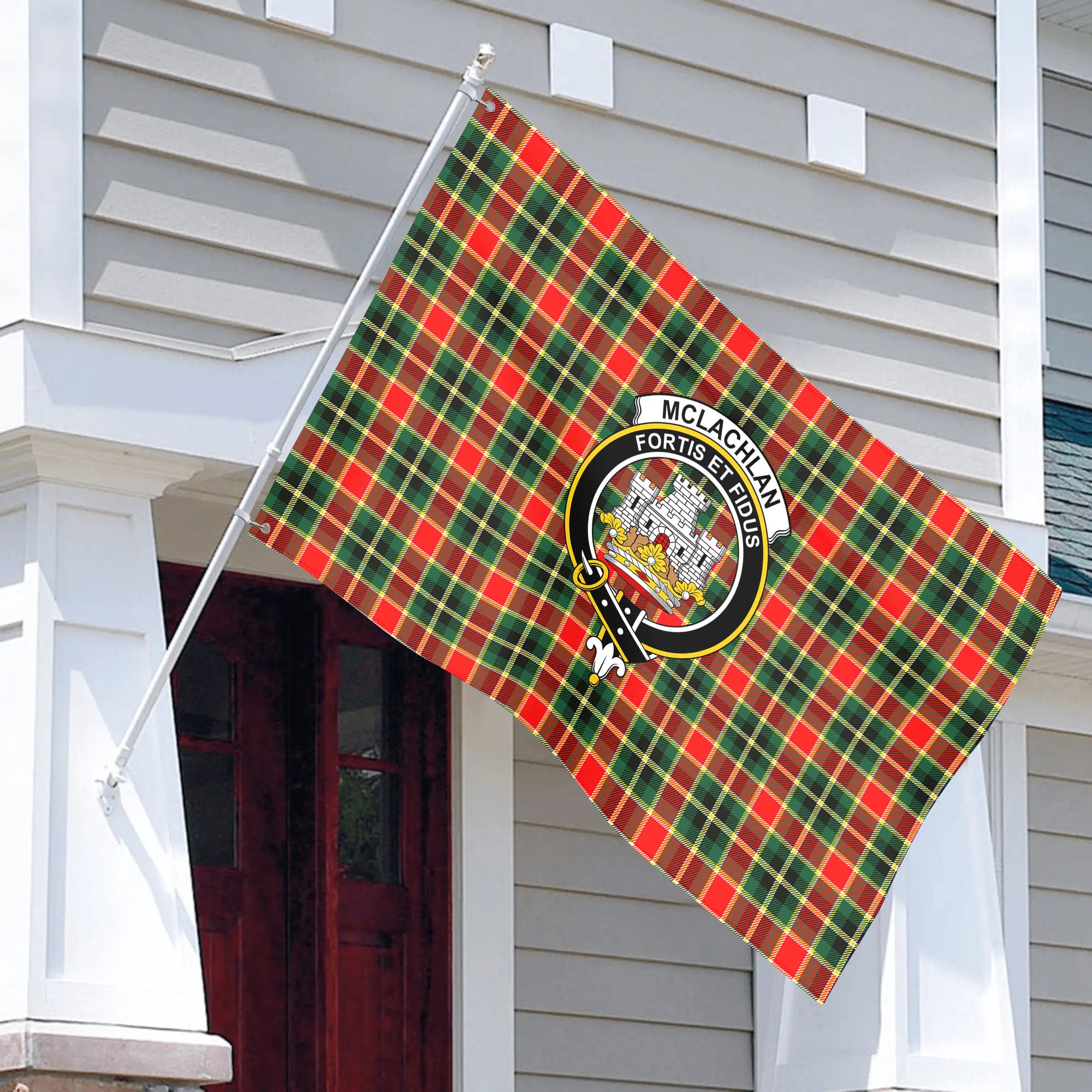 McLachlan Hunting Modern Tartan Crest House Flag