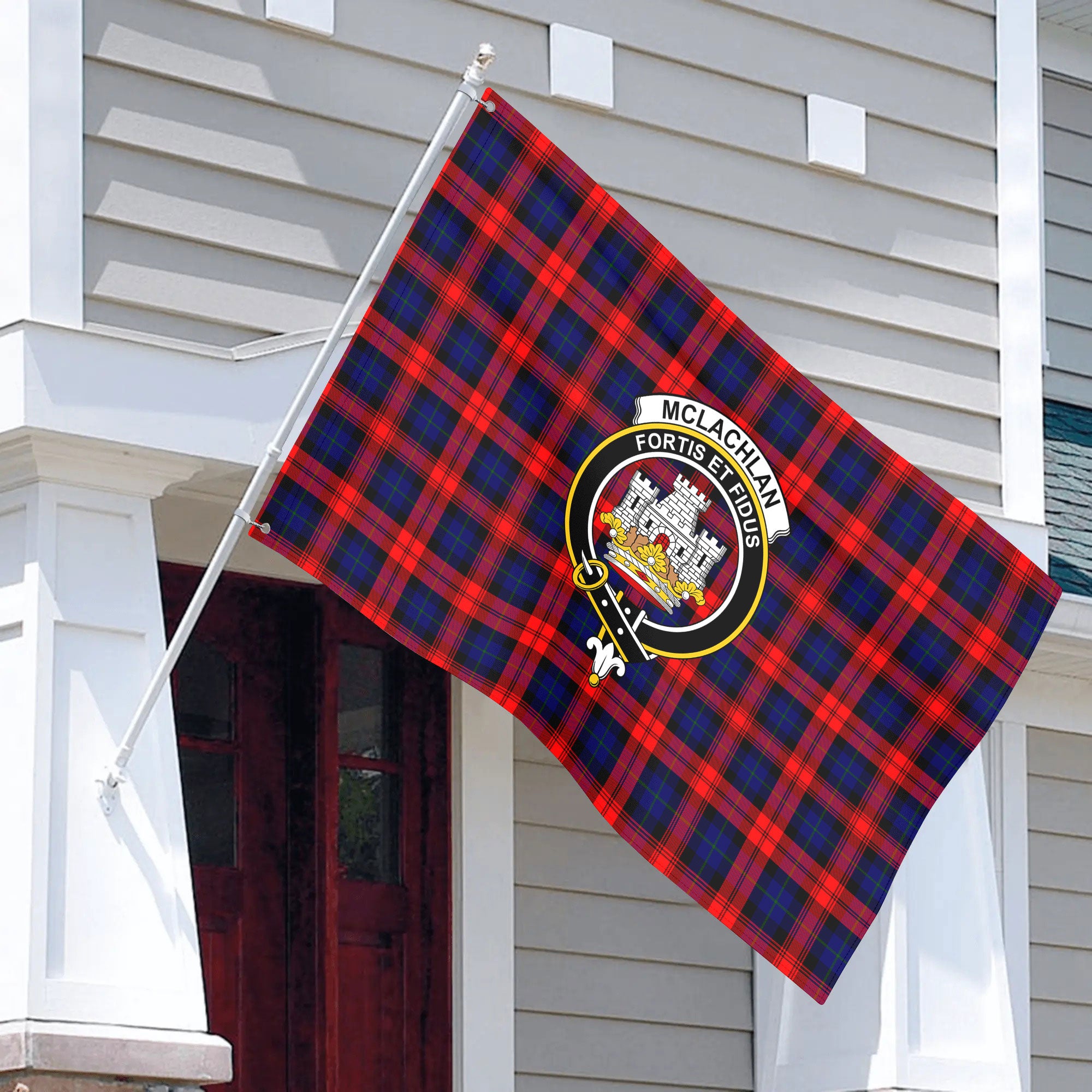 McLachlan Modern Tartan Crest House Flag