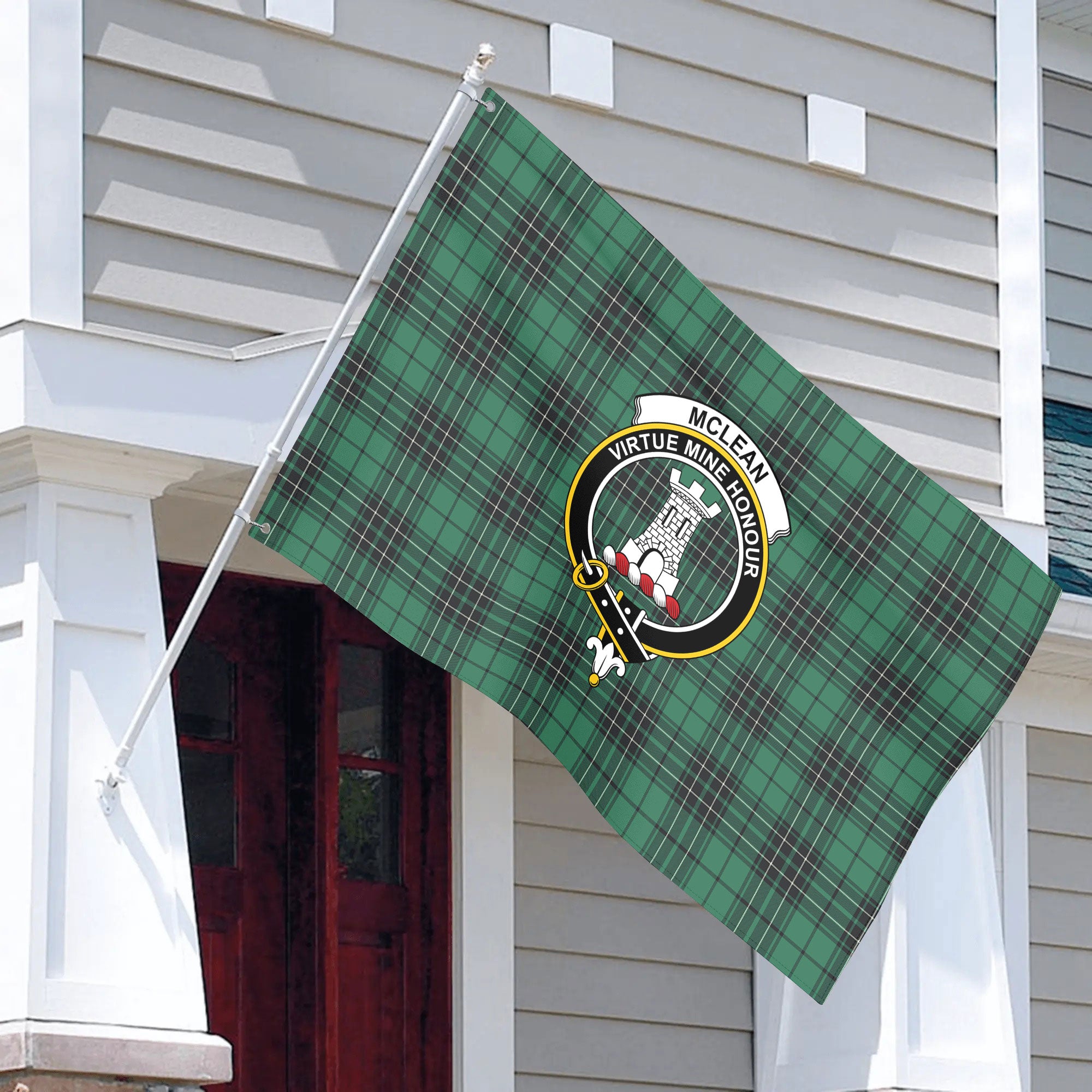 McLean Hunting Ancient Tartan Crest House Flag