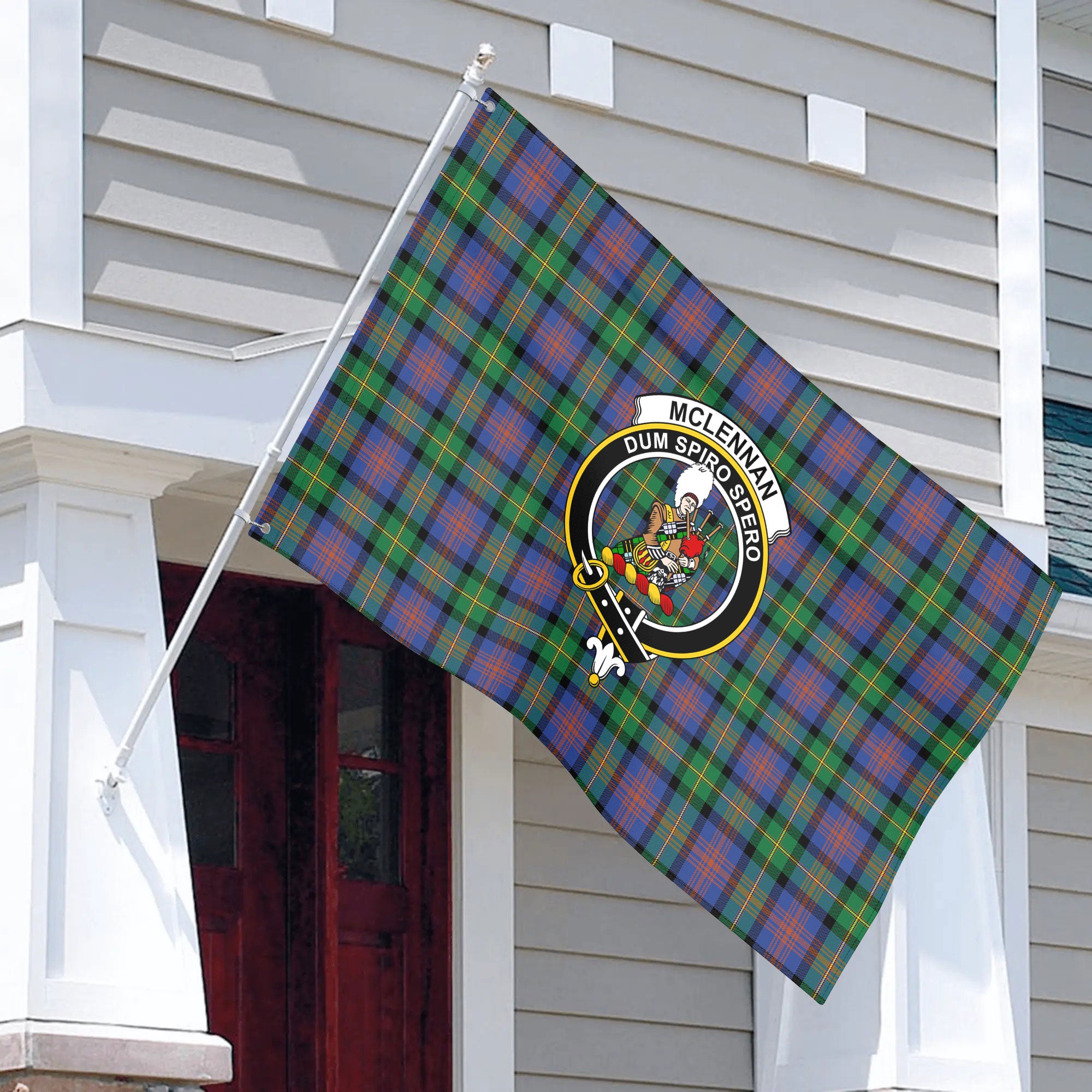 McLennan Ancient Tartan Crest House Flag
