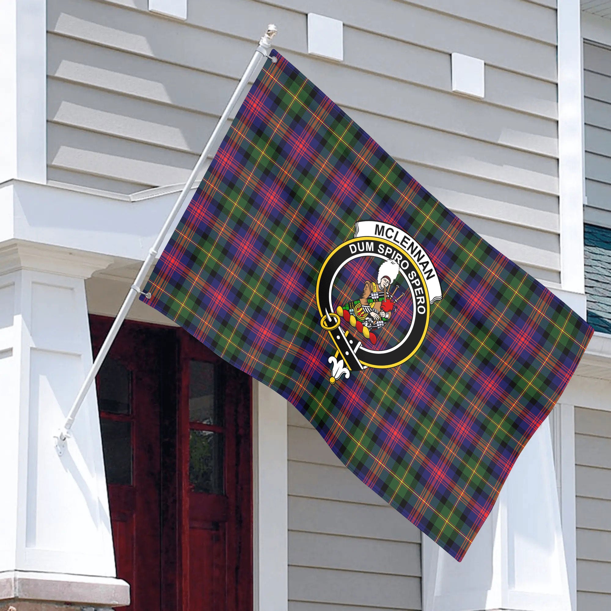 McLennan Modern Tartan Crest House Flag