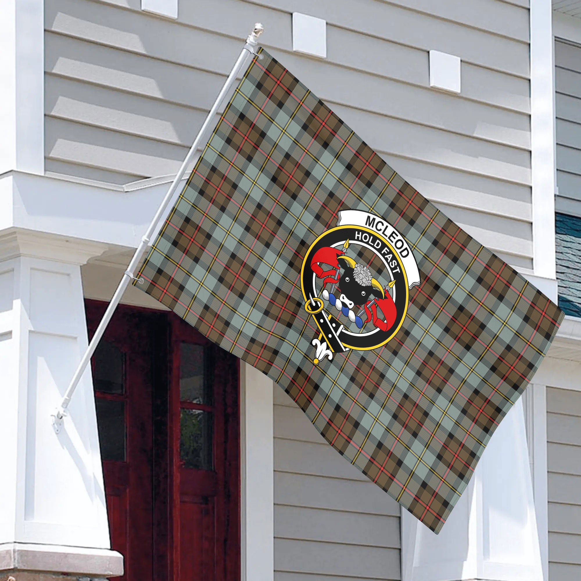 McLeod of Harris Weathered Tartan Crest House Flag