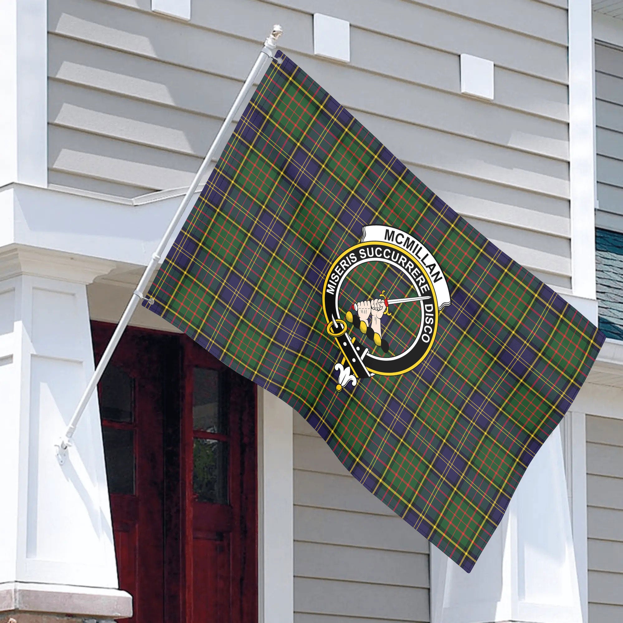 McMillan Hunting Modern Tartan Crest House Flag