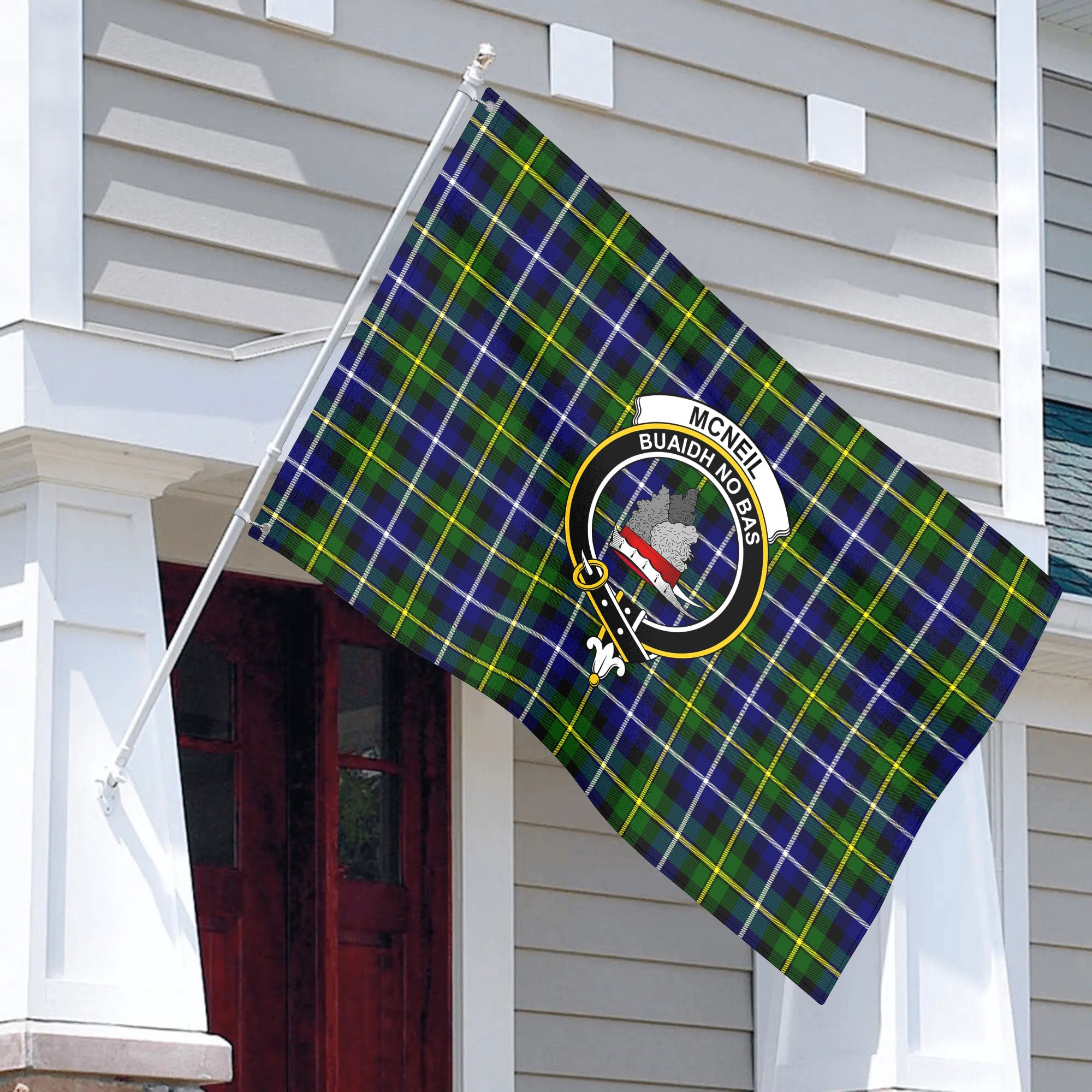 McNeil of Barra Modern Tartan Crest House Flag