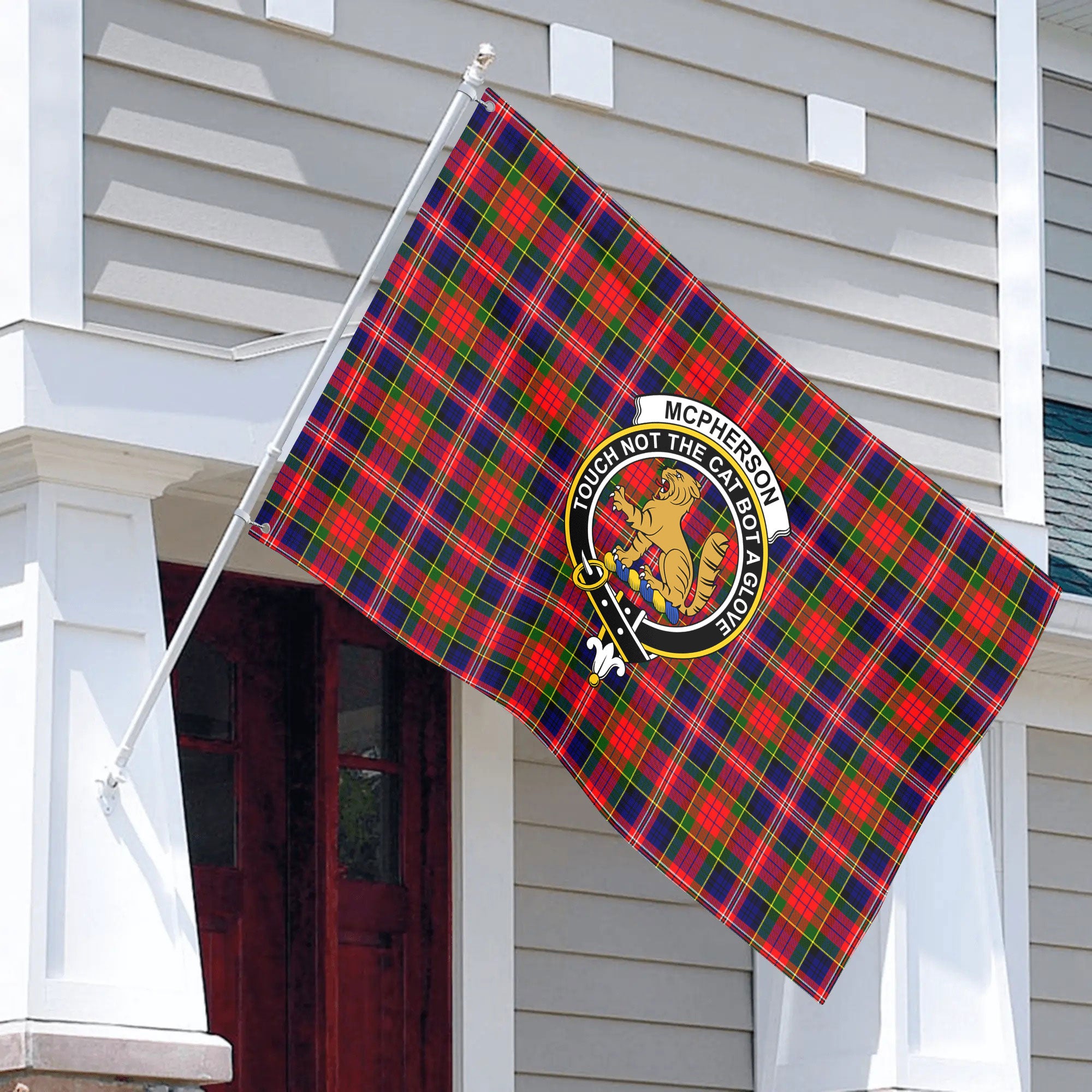 McPherson Modern Tartan Crest House Flag