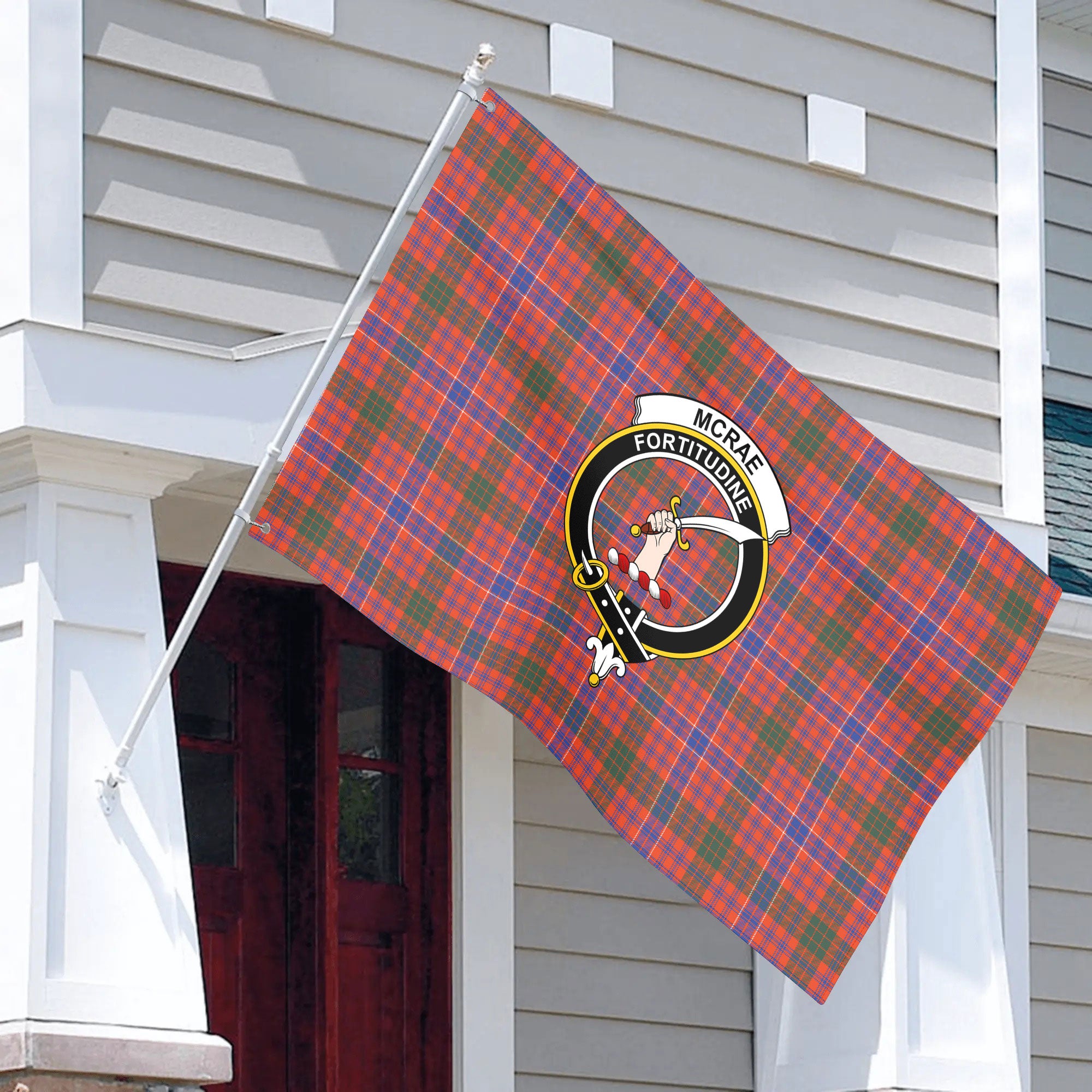 McRae Ancient Tartan Crest House Flag