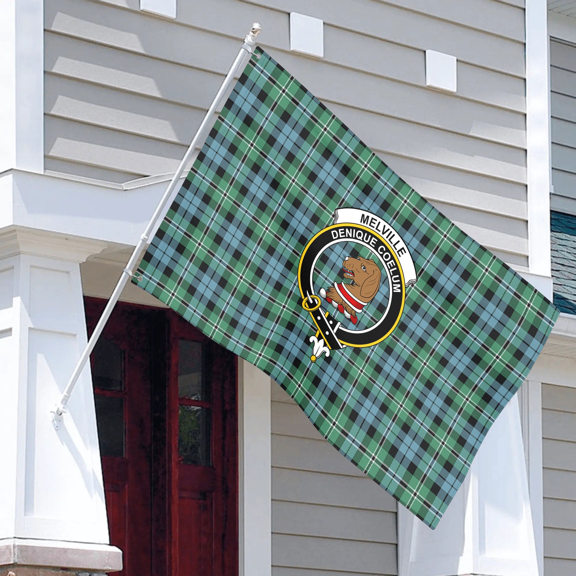 Melville Tartan Crest House Flag