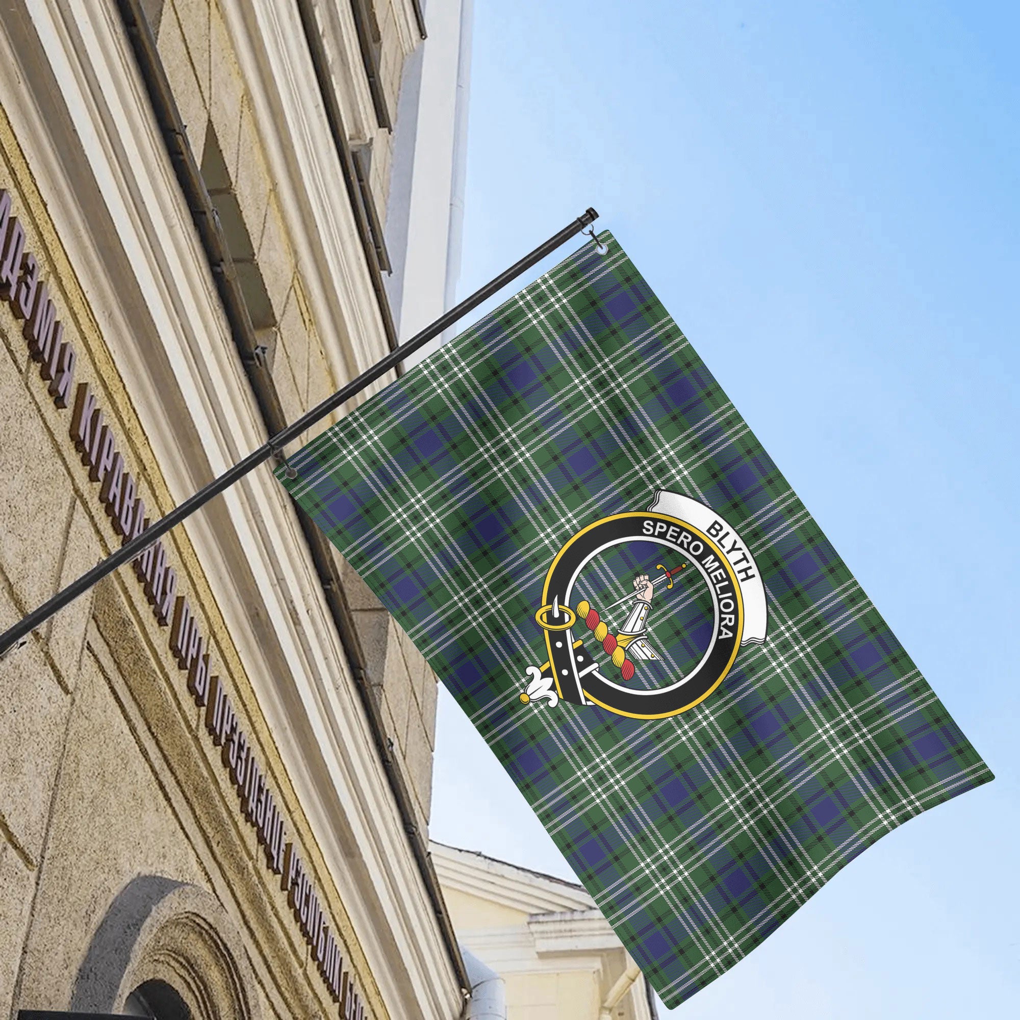 Blyth Tartan Crest House Flag