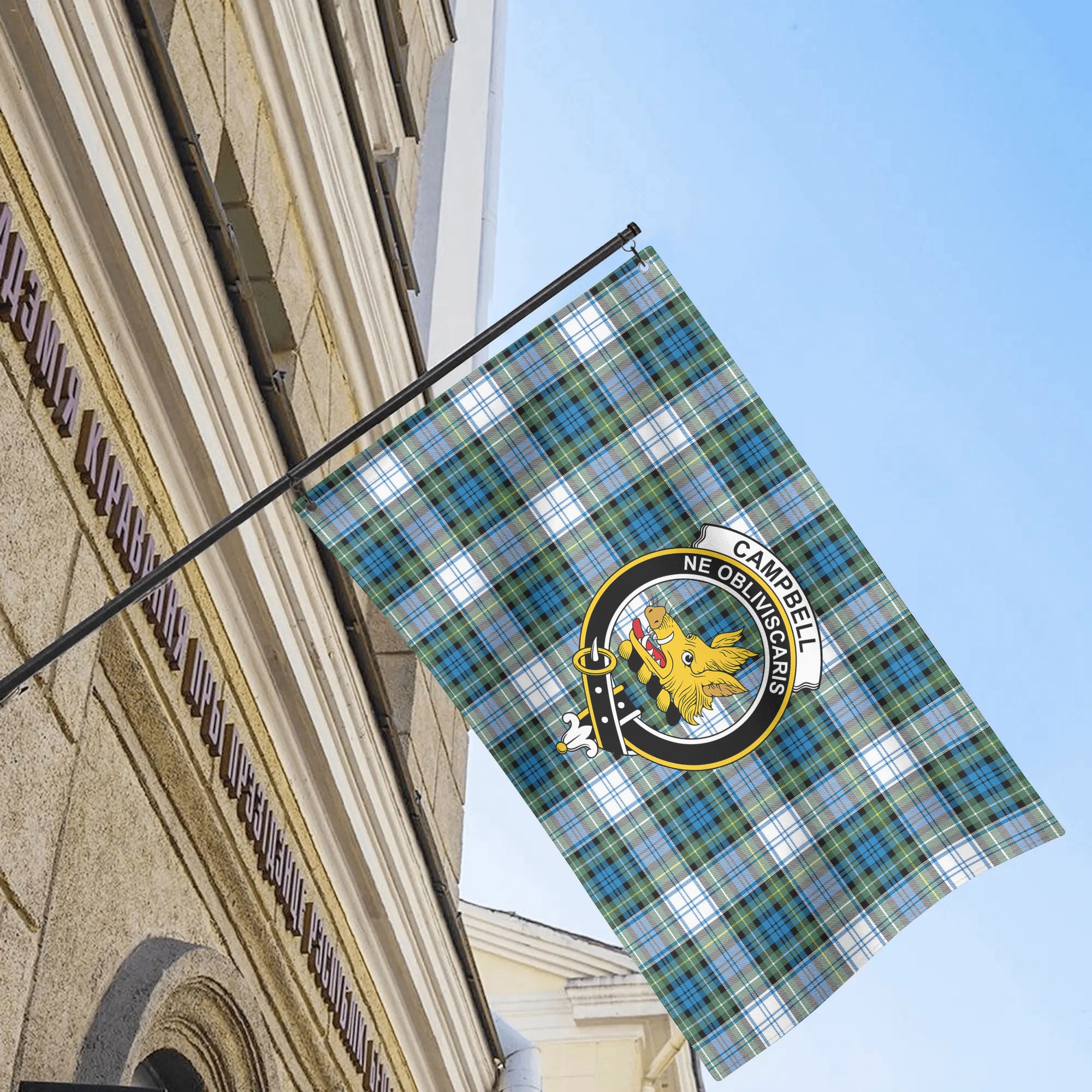 Campbell Dress Ancient Tartan Crest House Flag