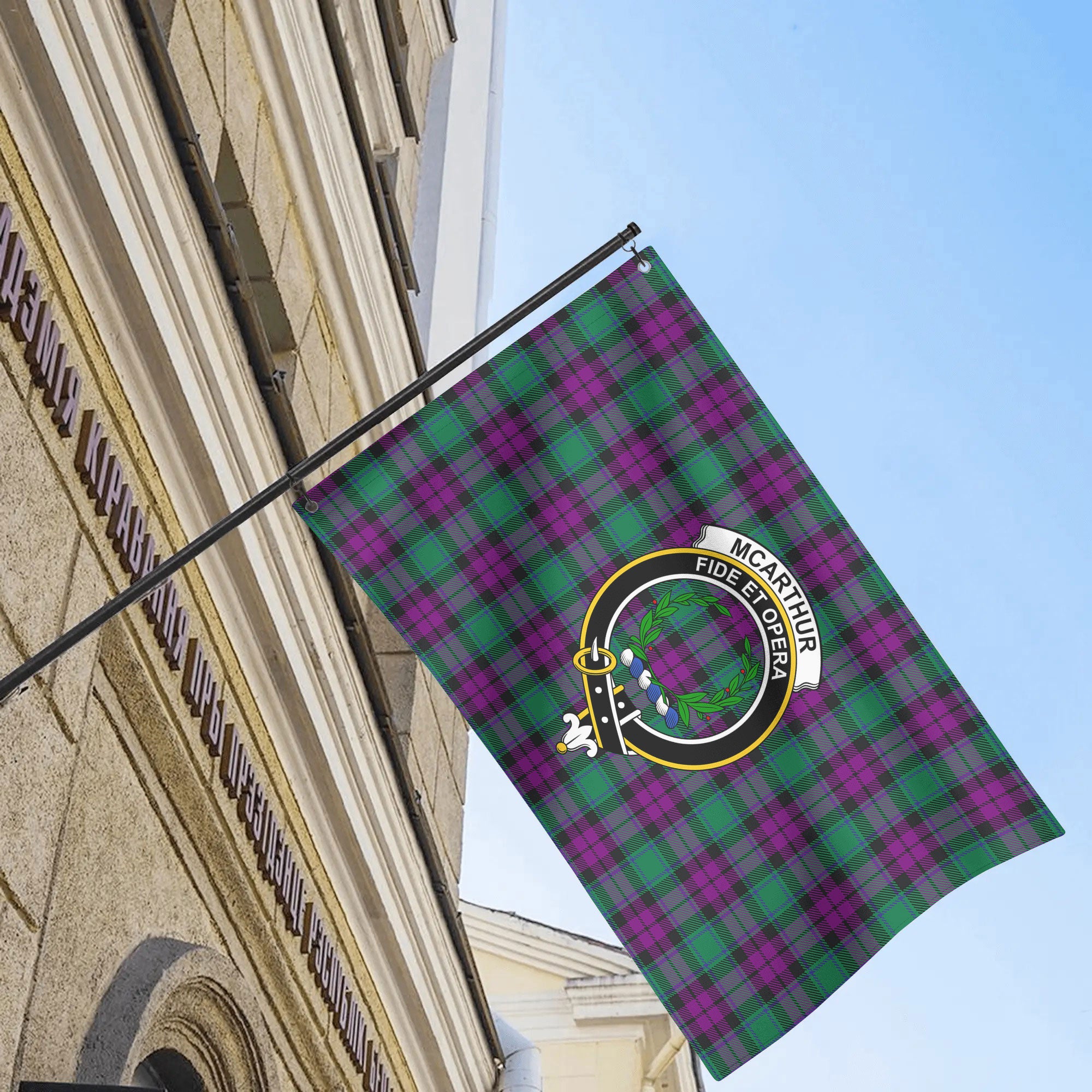 McArthur - Milton Tartan Crest House Flag