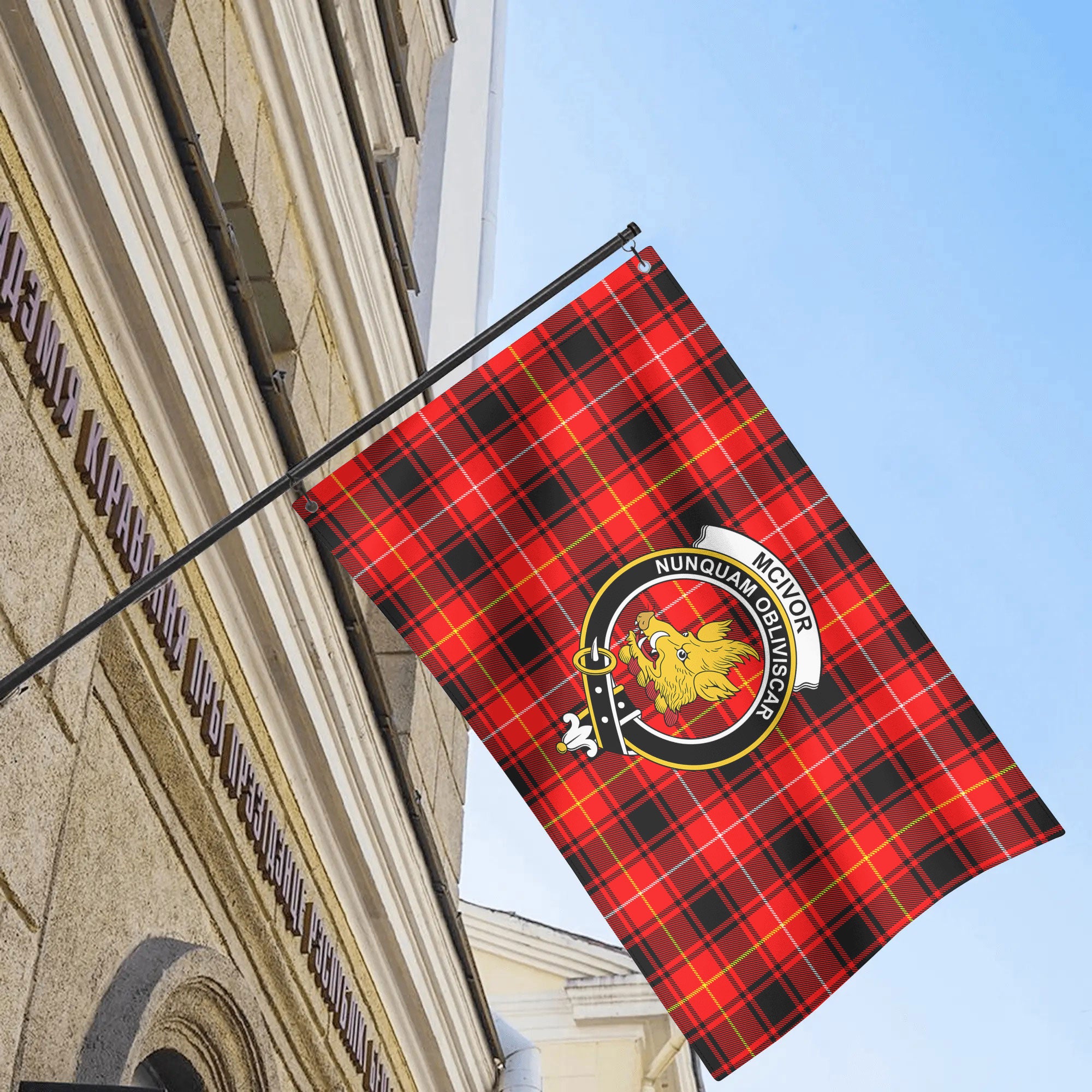 McIvor Tartan Crest House Flag