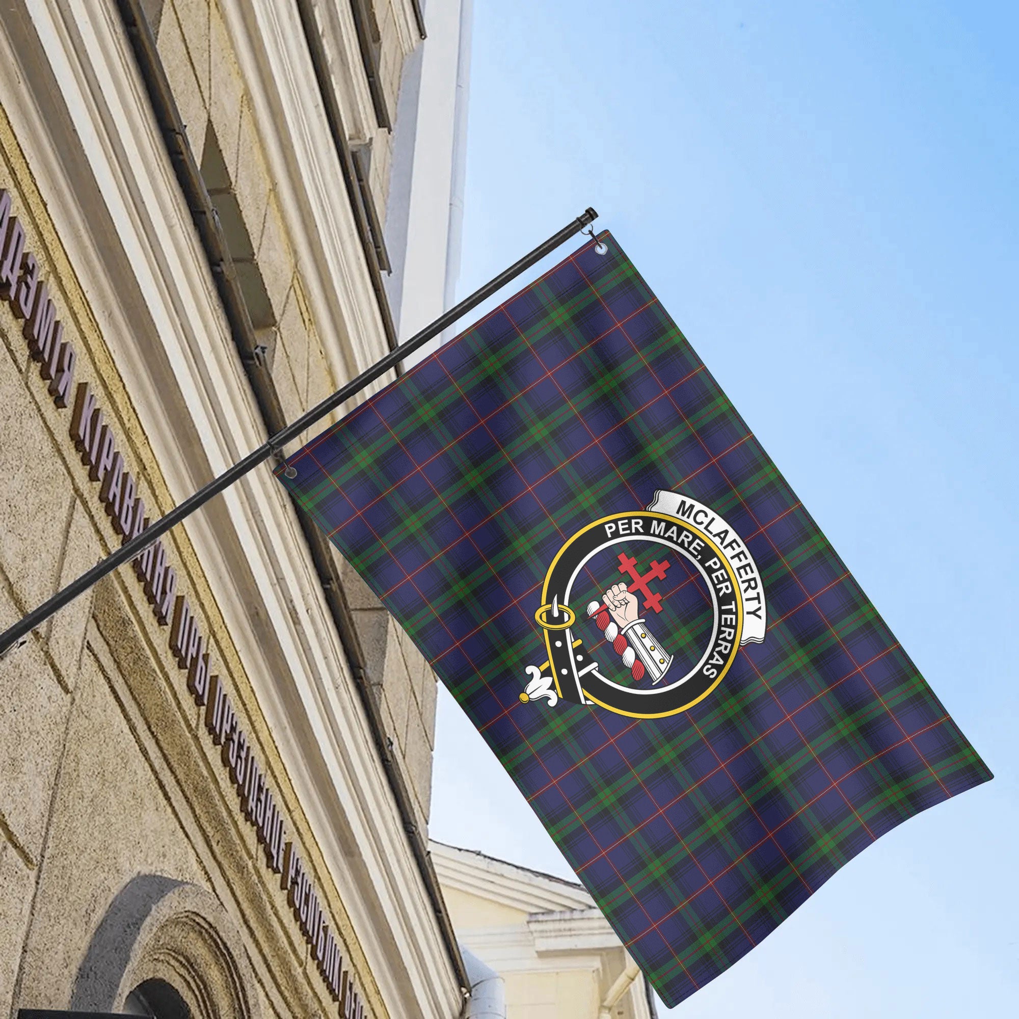 McLafferty Tartan Crest House Flag