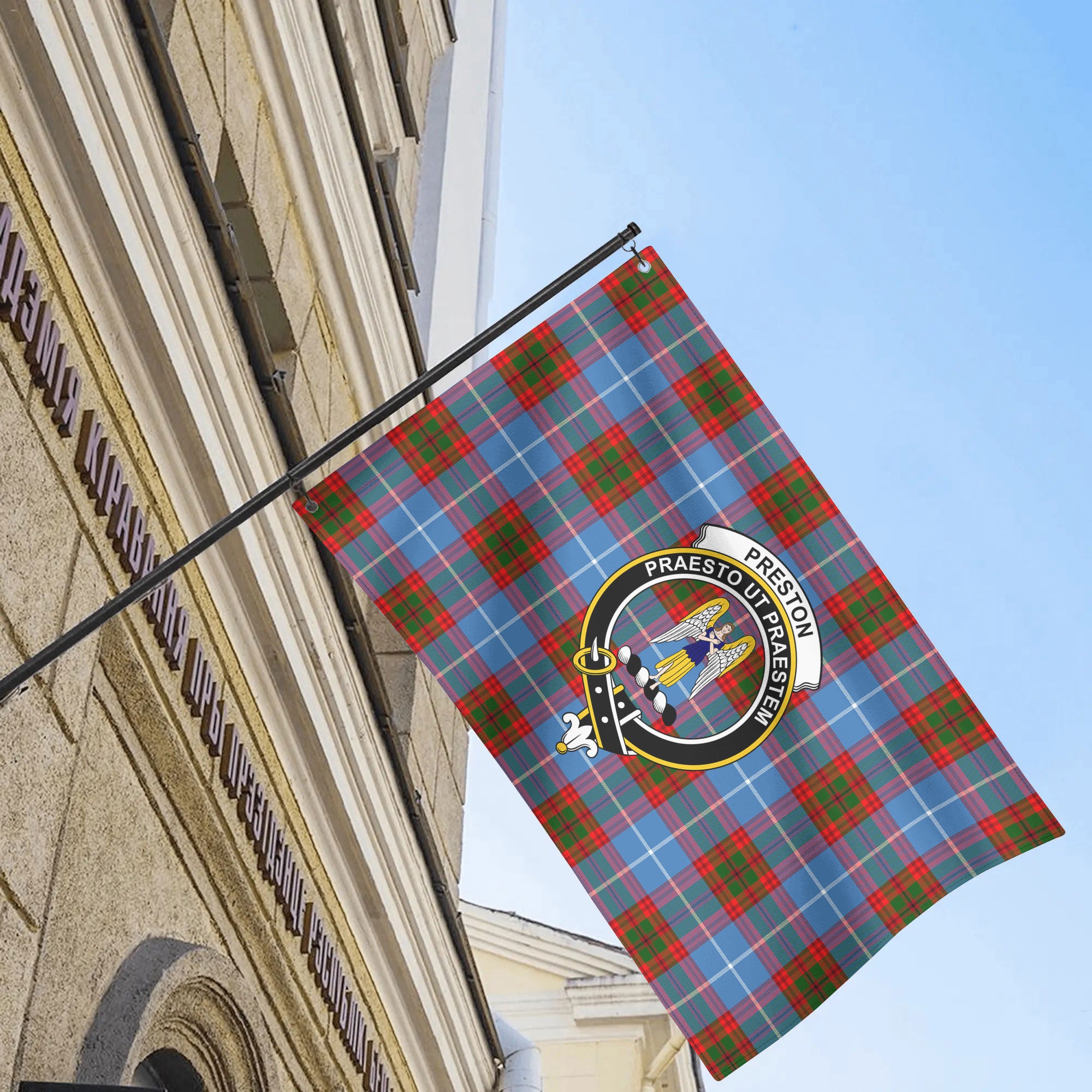 Preston Tartan Crest House Flag