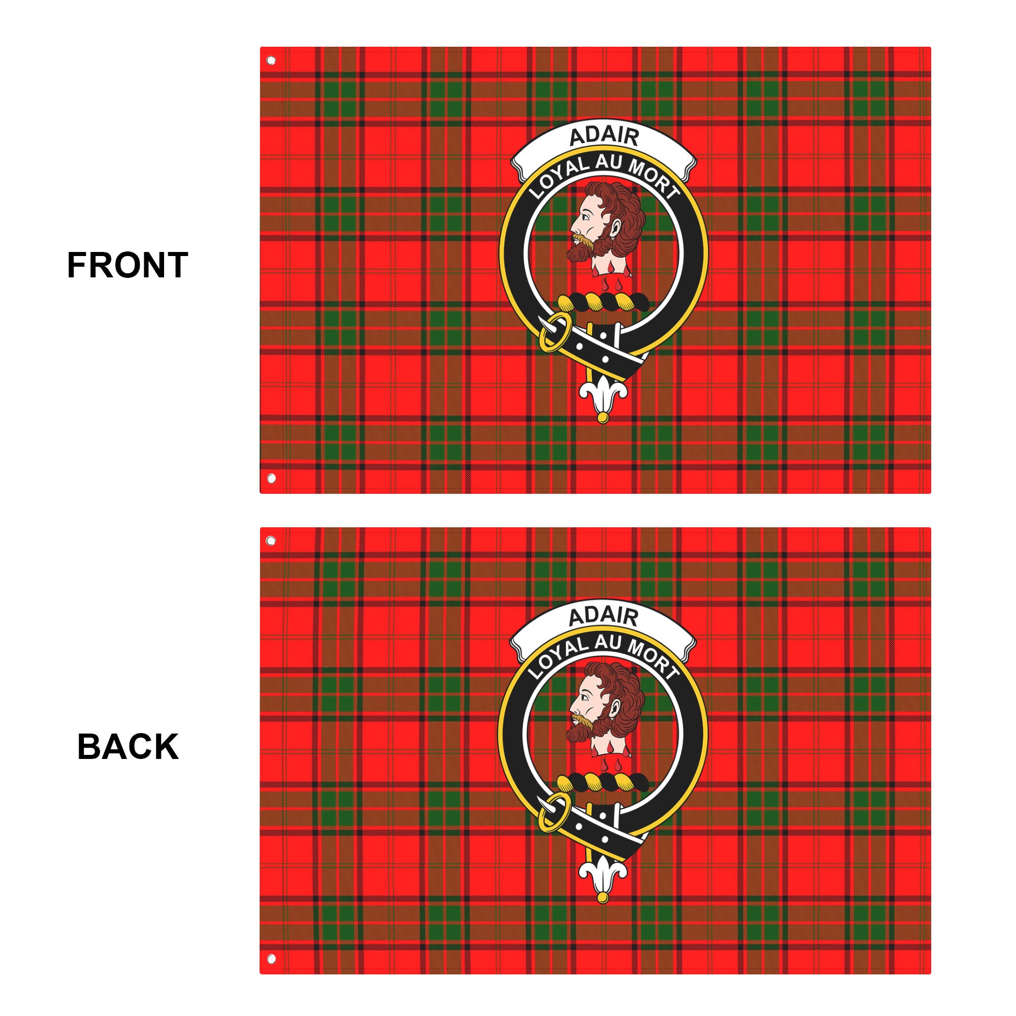 Adair Modern Tartan Crest House Flag