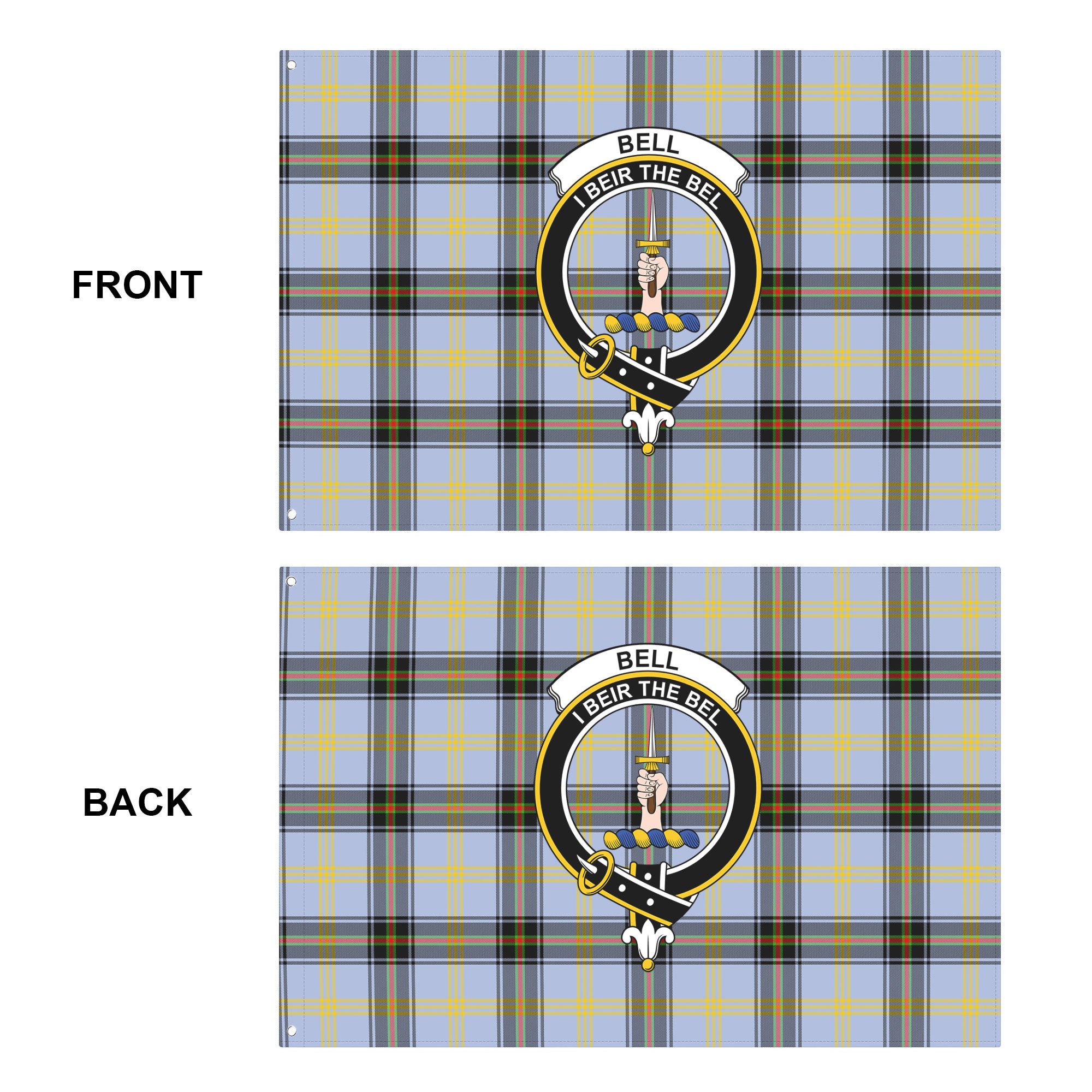 Bell of the Borders Tartan Crest House Flag
