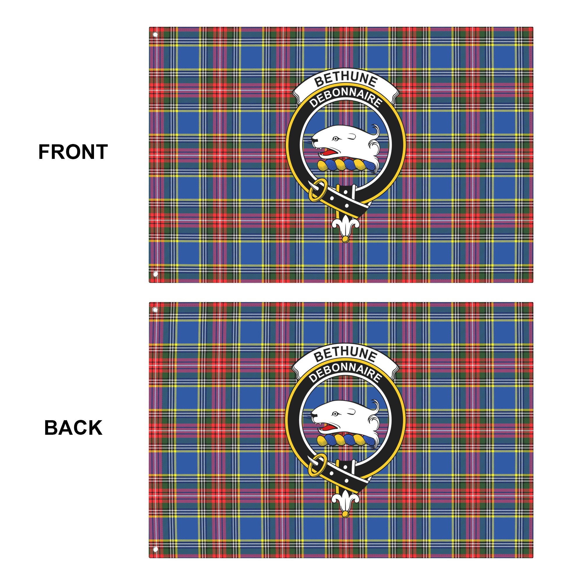 Bethune Modern Tartan Crest House Flag