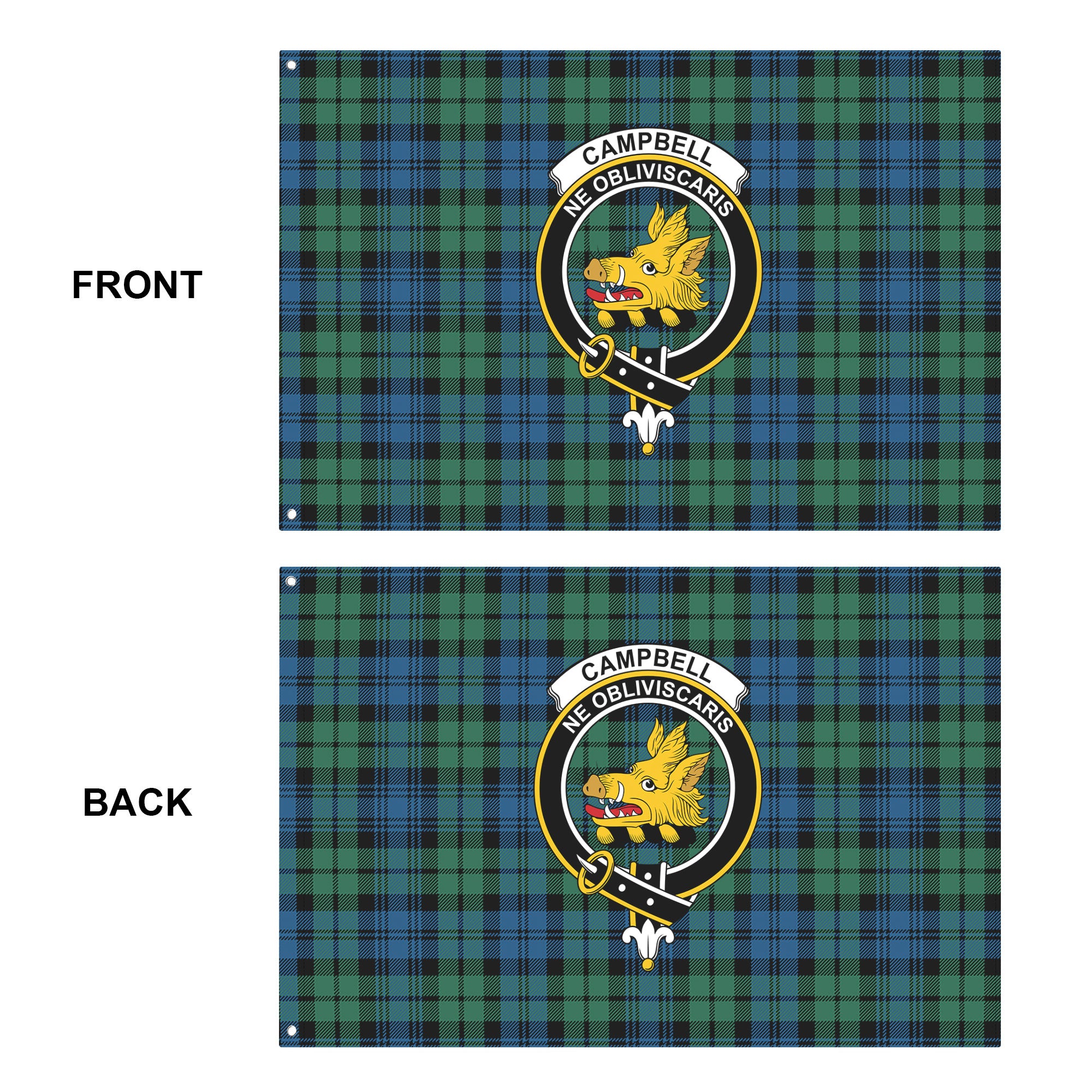 Campbell Ancient 02 Tartan Crest House Flag
