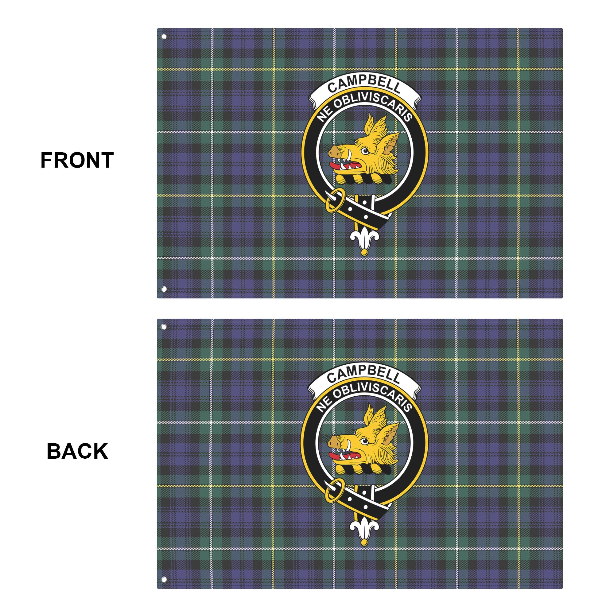 Campbell Argyll Modern Tartan Crest House Flag