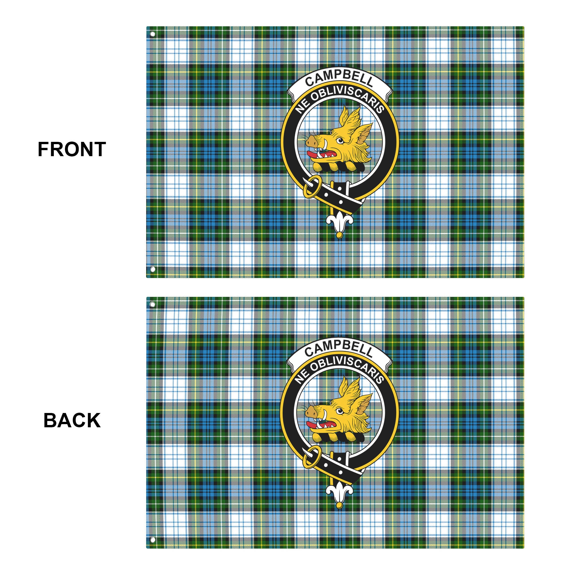 Campbell Dress Tartan Crest House Flag