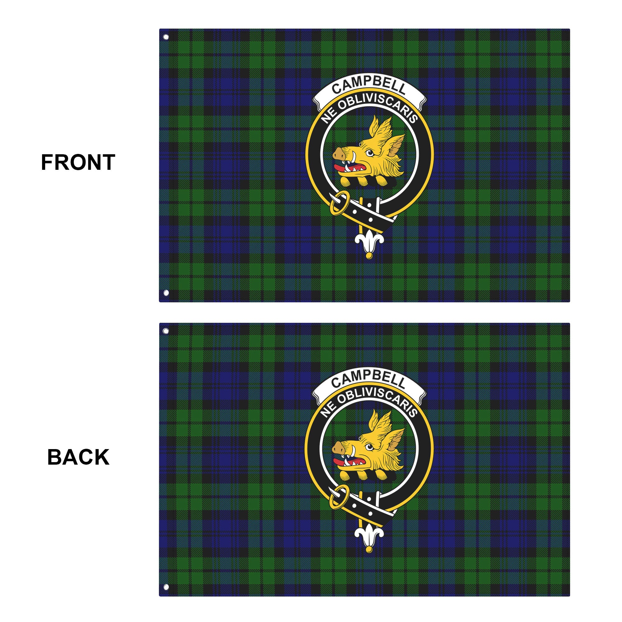 Campbell Modern Tartan Crest House Flag