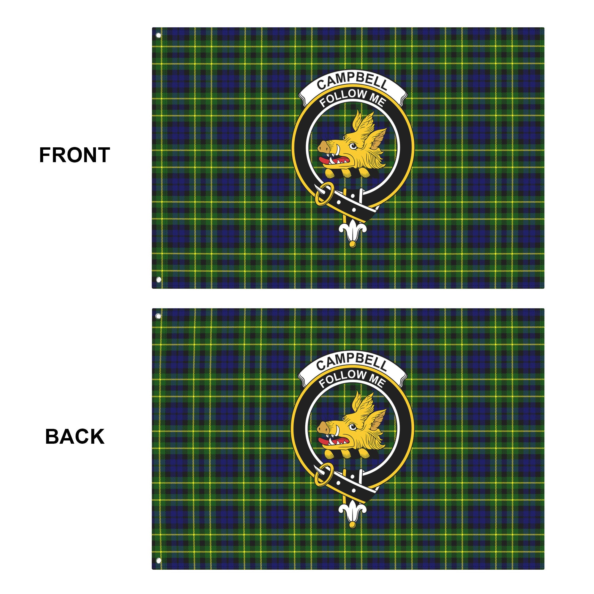 Campbell of Breadalbane Modern Tartan Crest House Flag
