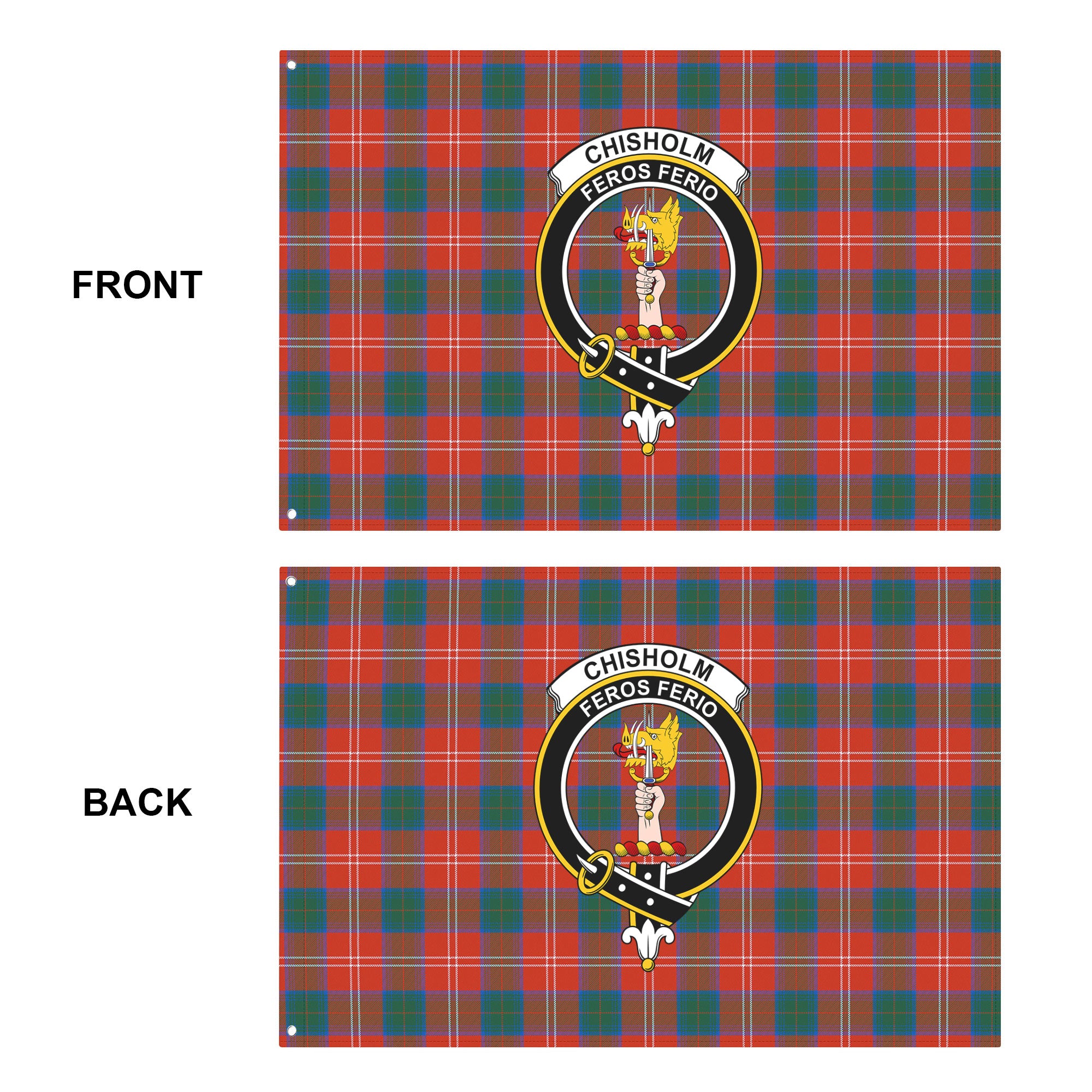 Chisholm Ancient Tartan Crest House Flag