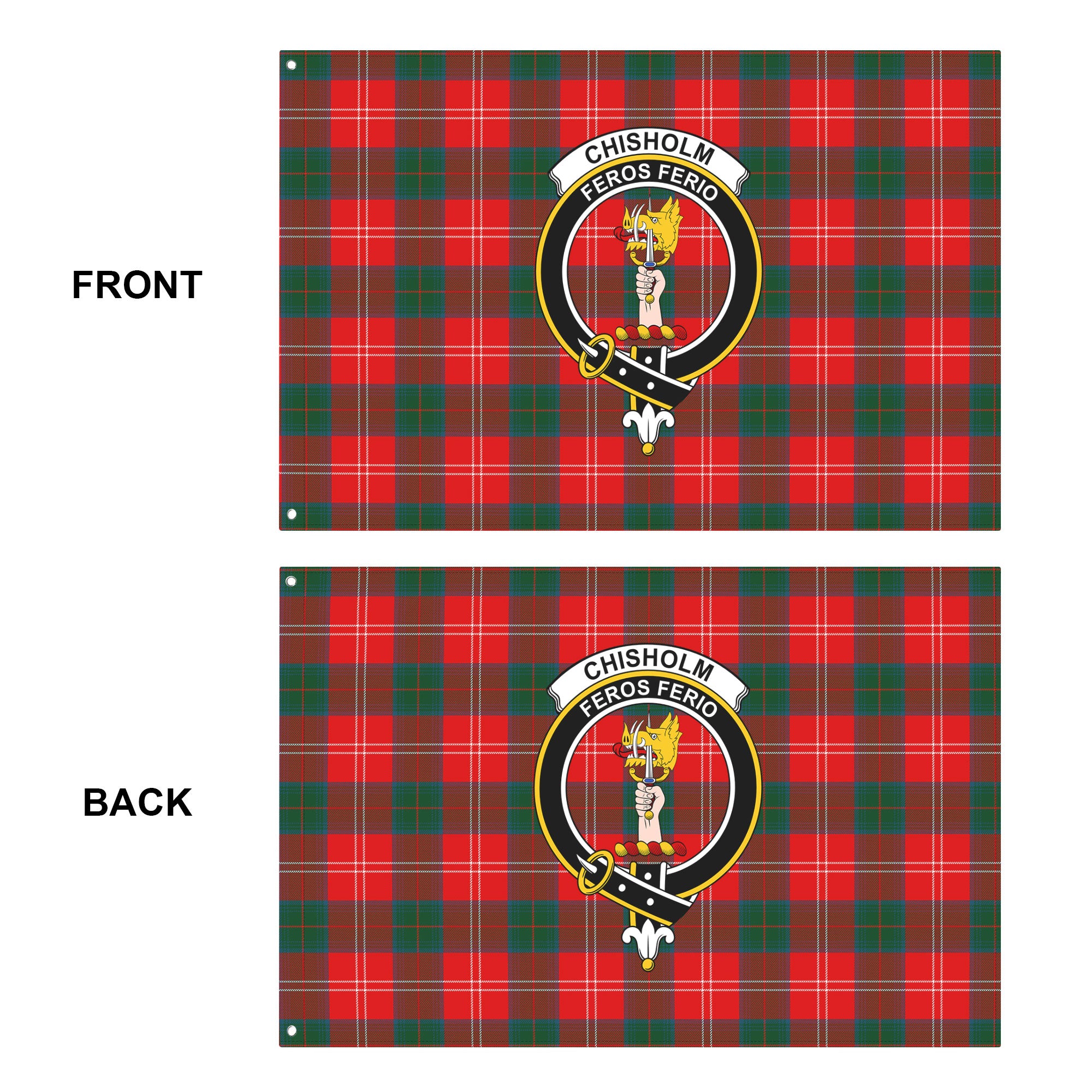 Chisholm Modern Tartan Crest House Flag