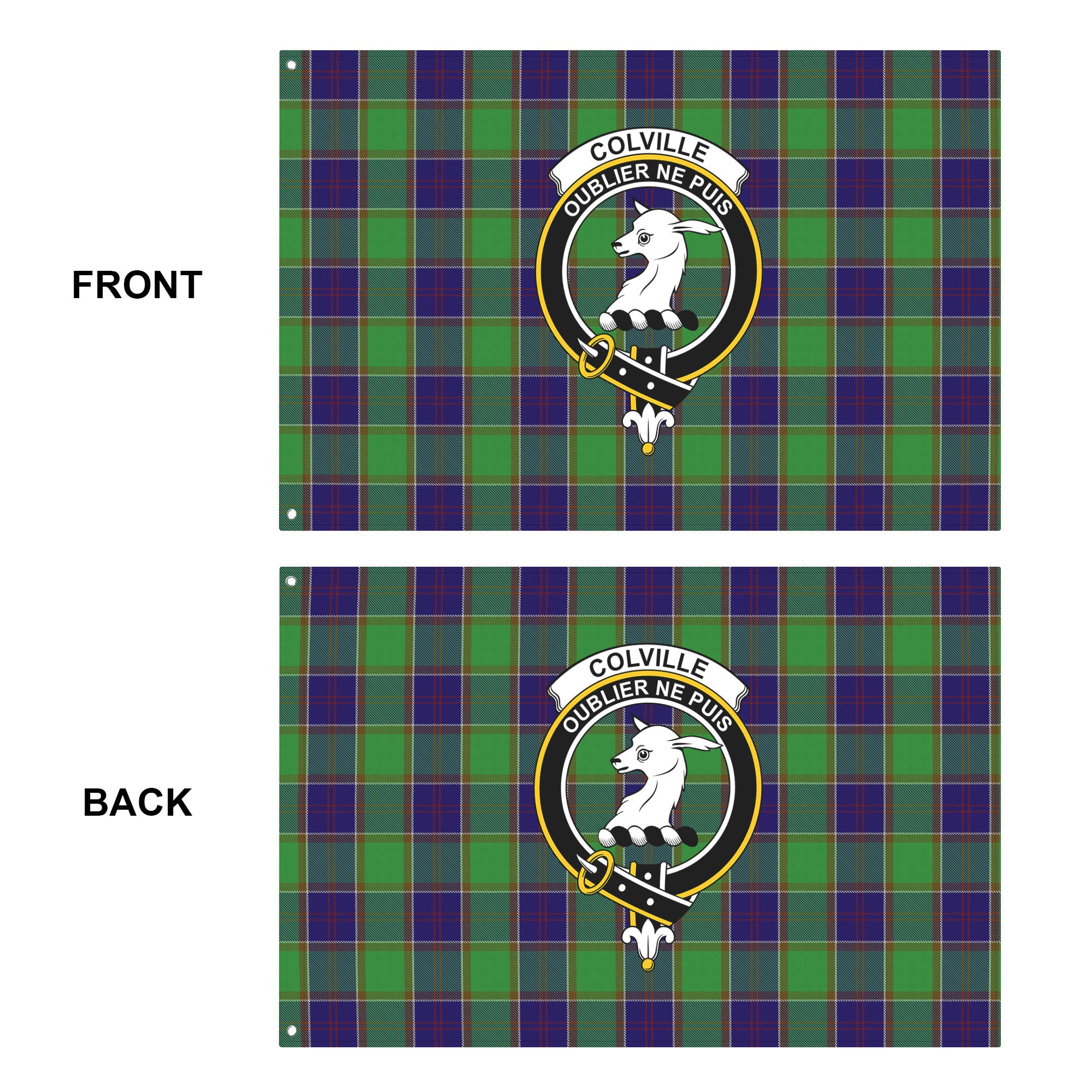 Colville Tartan Crest House Flag