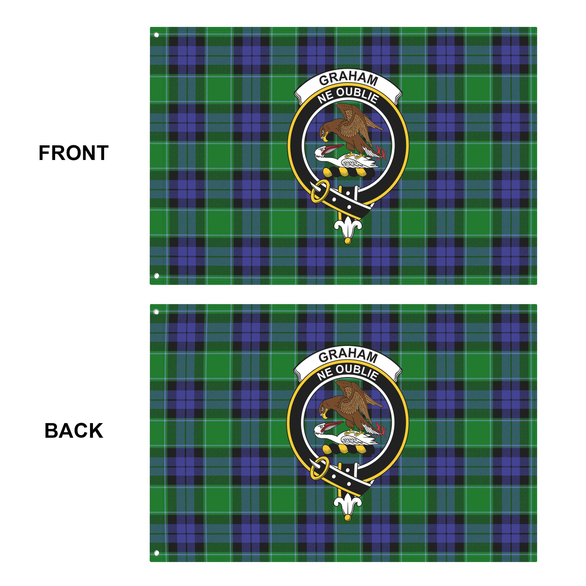 Graham of Menteith Modern Tartan Crest House Flag